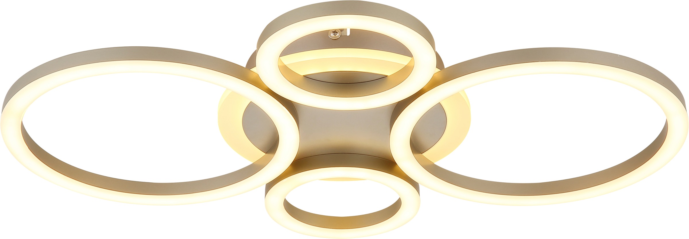 GLOBO LIGHTING Deckenleuchte »LORETTA« LED-Modul 1 Stk. Kaffeefarbene Deckenleuchte, Kunststoff opal, dimmbar, 2 Ring-Design