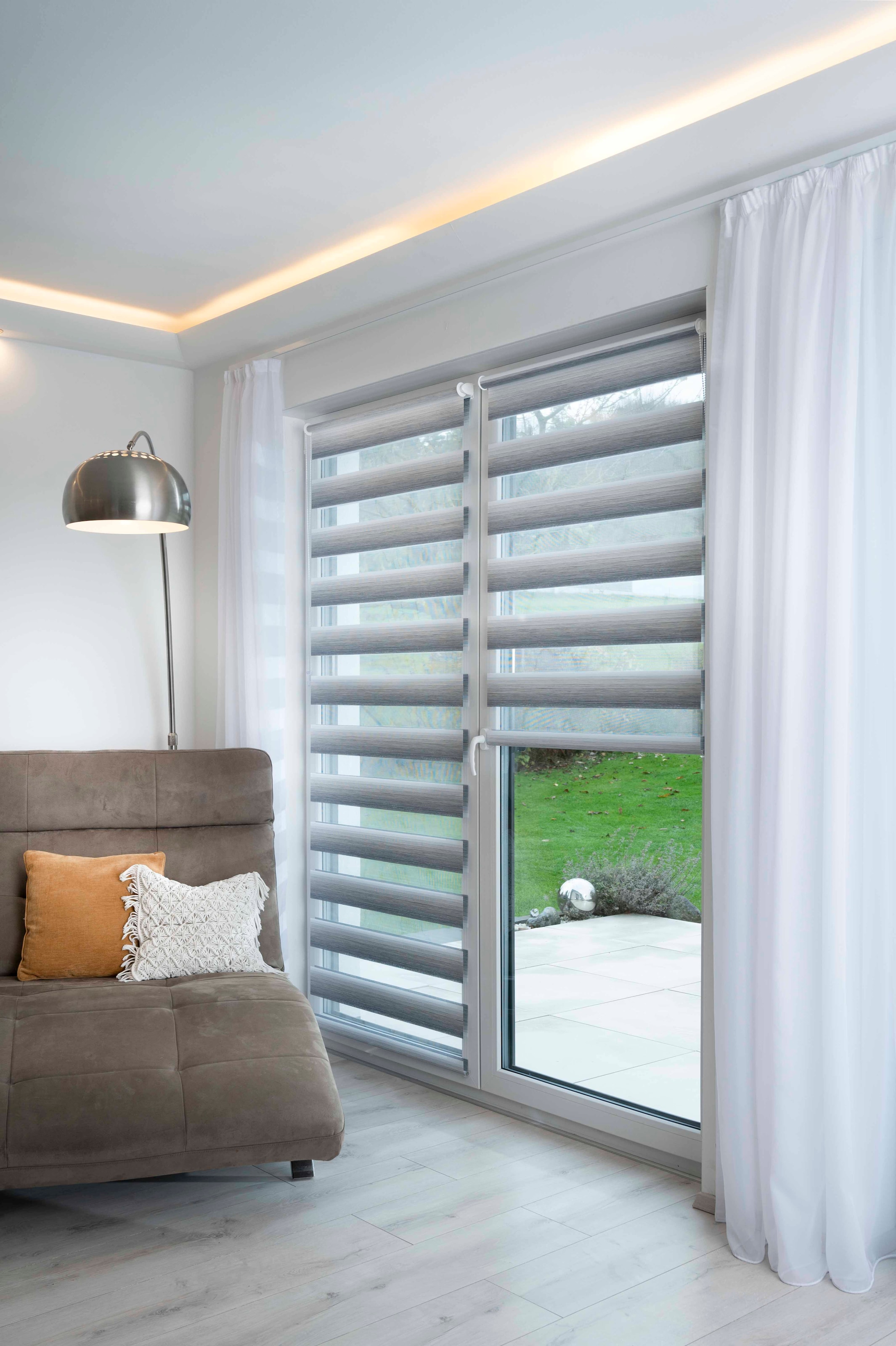 K-HOME Doppelrollo »mit schönen Farbverlauf« Lichtschutz ohne Bohren freihängend