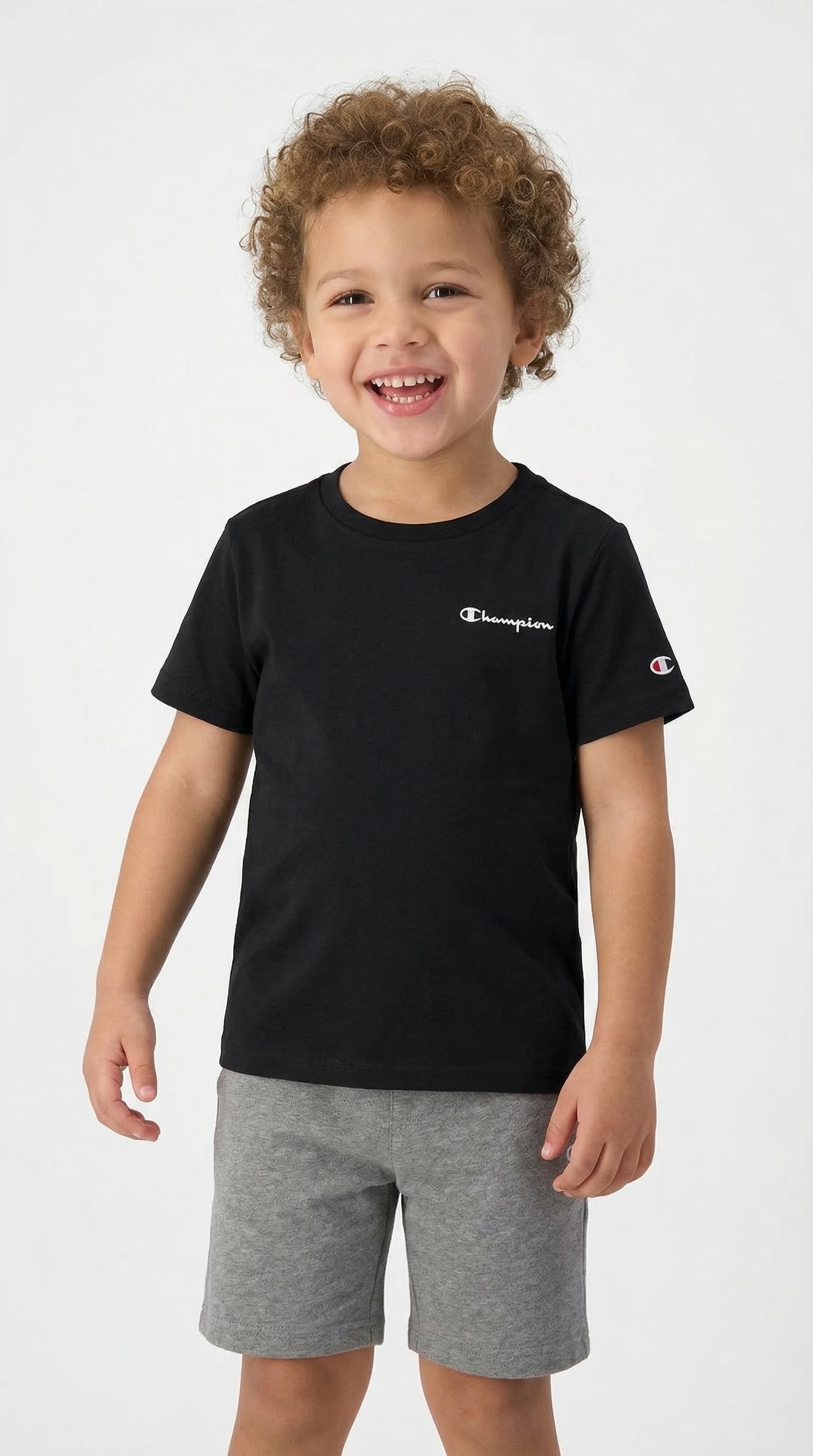 Champion "ICONS CONTRAST Crewneck T-Shirt" mit Rundhalsausschnitt, Kurzarm, aus Baumwolle, klassischer Schnitt
