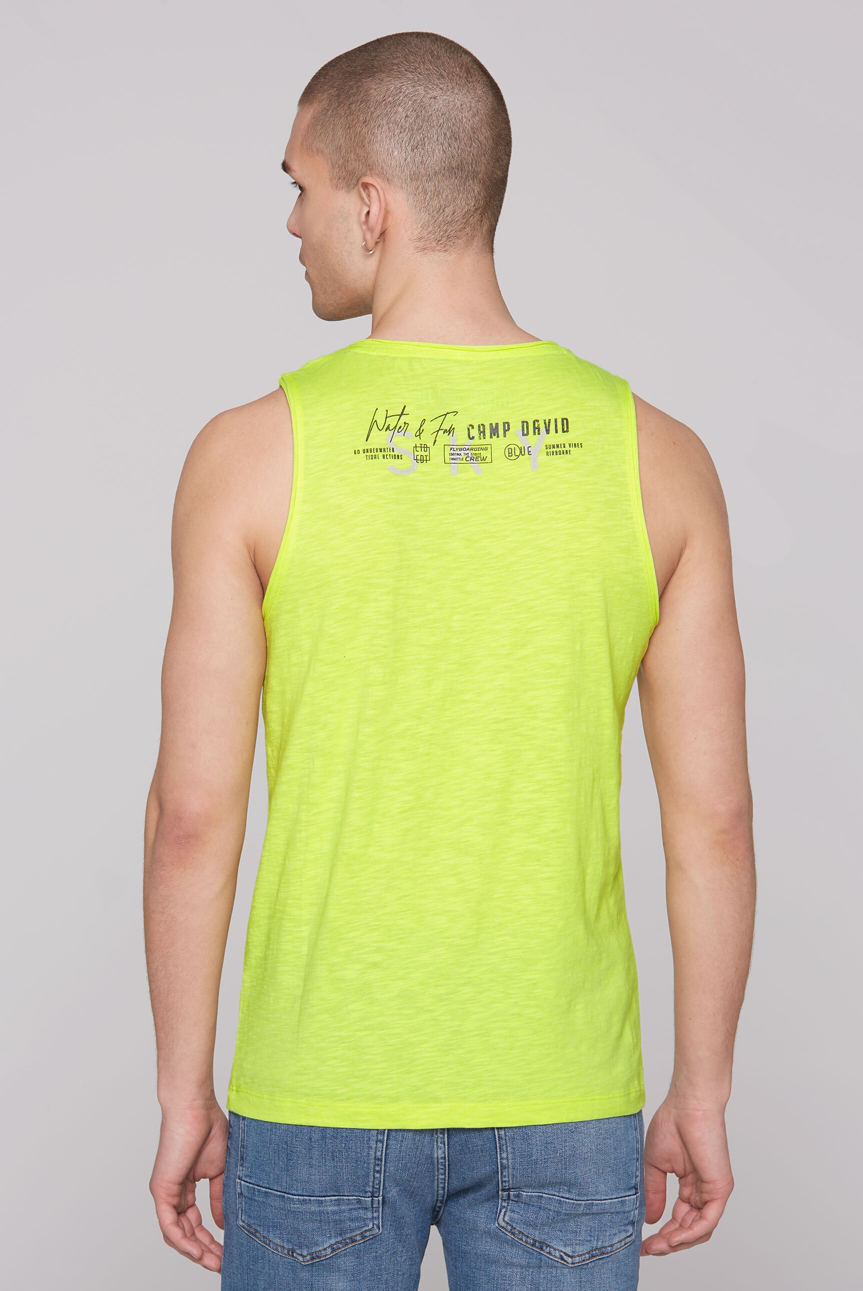 CAMP DAVID Tanktop, mit offenen Kanten an den Ausschnitten