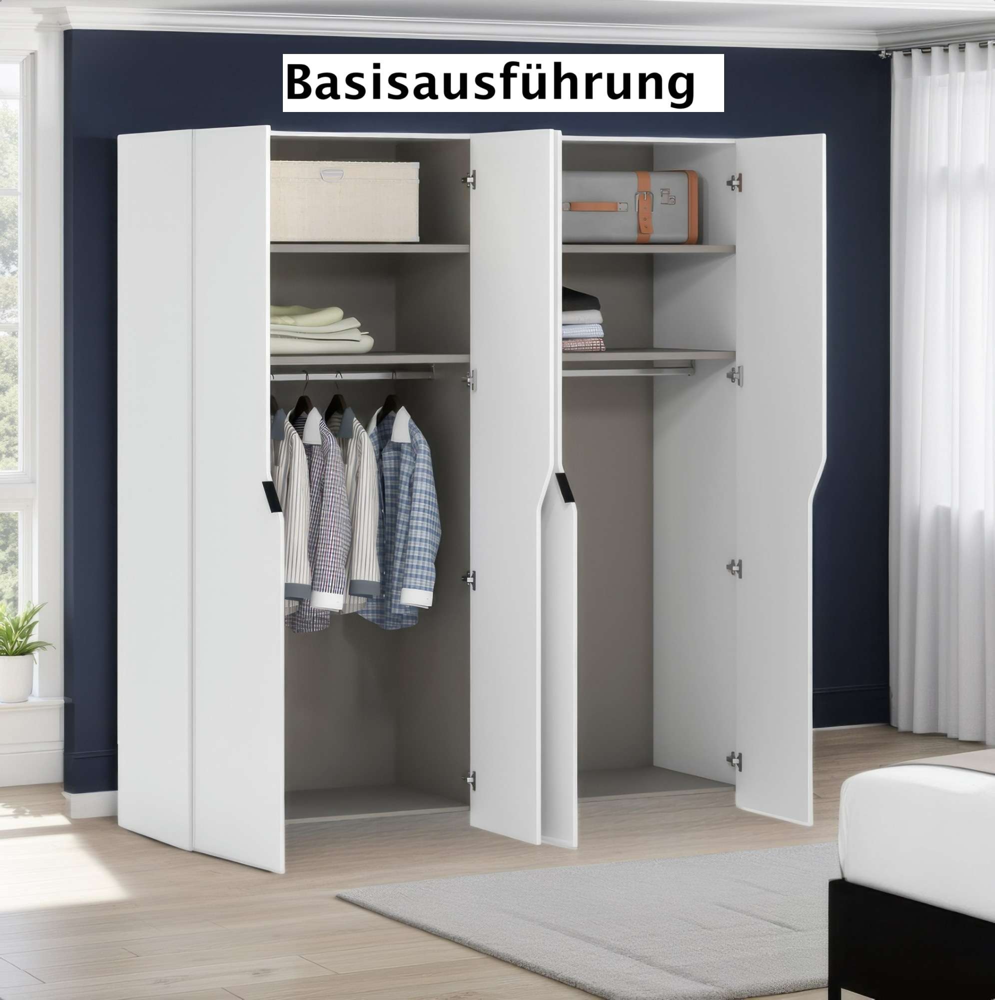 INOSIGN Kleiderschrank »AMETISTA, Drehtürenschrank, designgeformten Fronten«, Made in Italy, hochglanz lackiert, Basisausführung, Zubehör extra