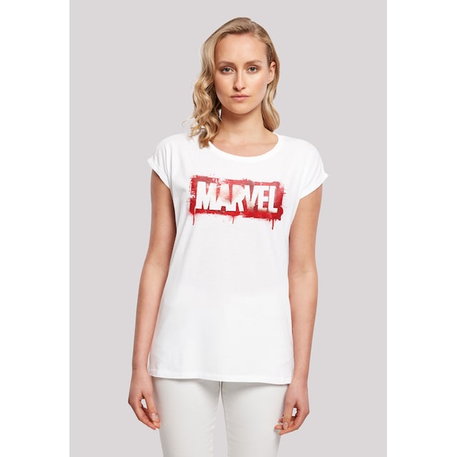 F4NT4STIC Kurzarmshirt »Damen Marvel Spray Logo with Ladies Extended  Shoulder Tee«, (1 tlg.) bestellen | BAUR