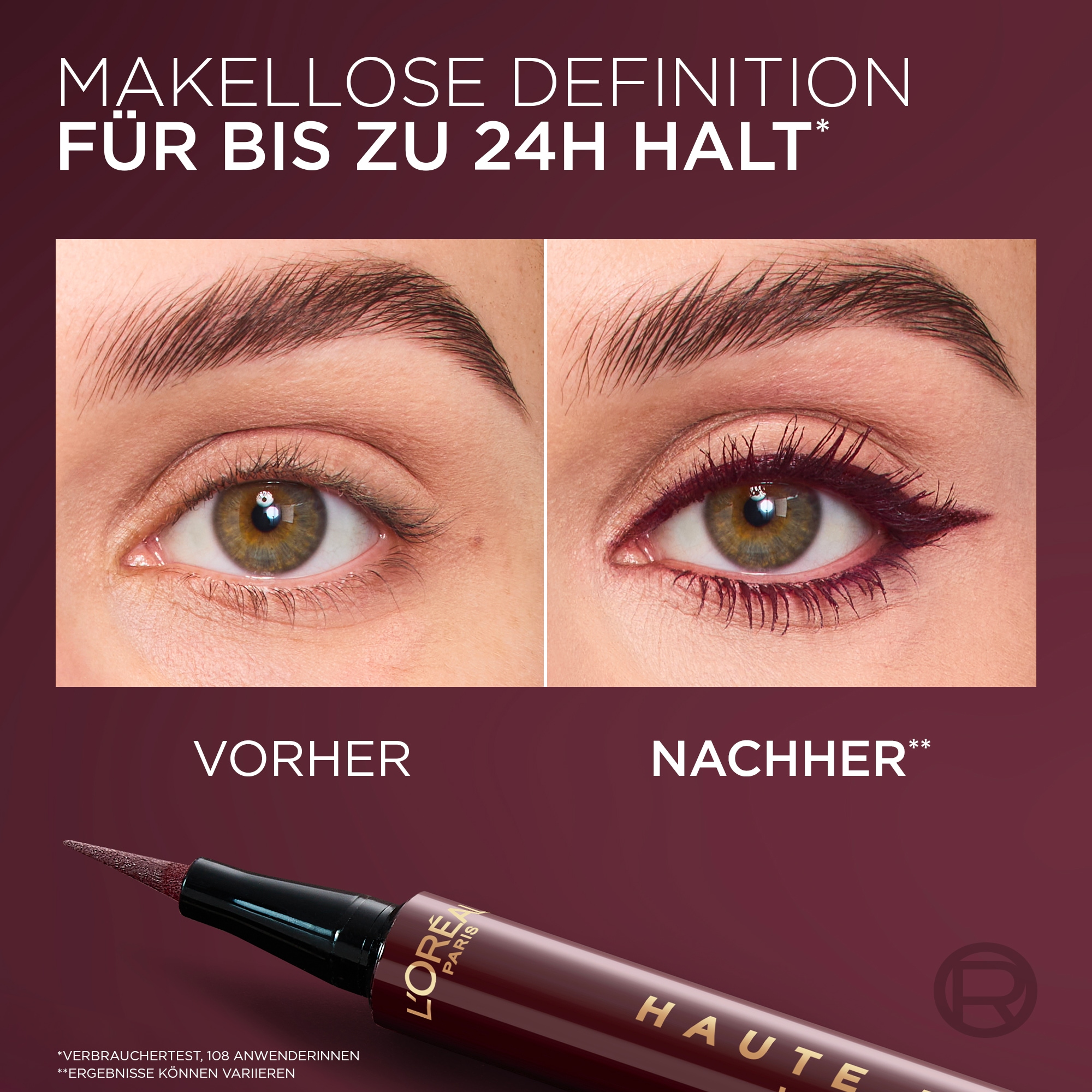 L'ORÉAL PARIS Eyeliner »HAUTE PRECISION« hält bis zu 24H, wasserfest