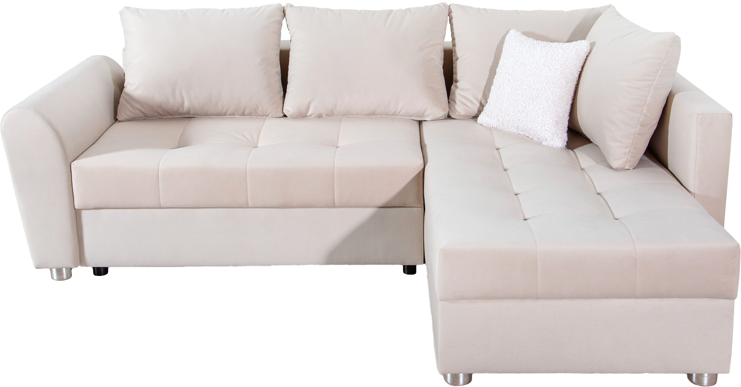COLLECTION AB Ecksofa »JANA«, Ecksofa,Bettfunktion,Bettkasten,Bonnelfederkern,Rückenkissen