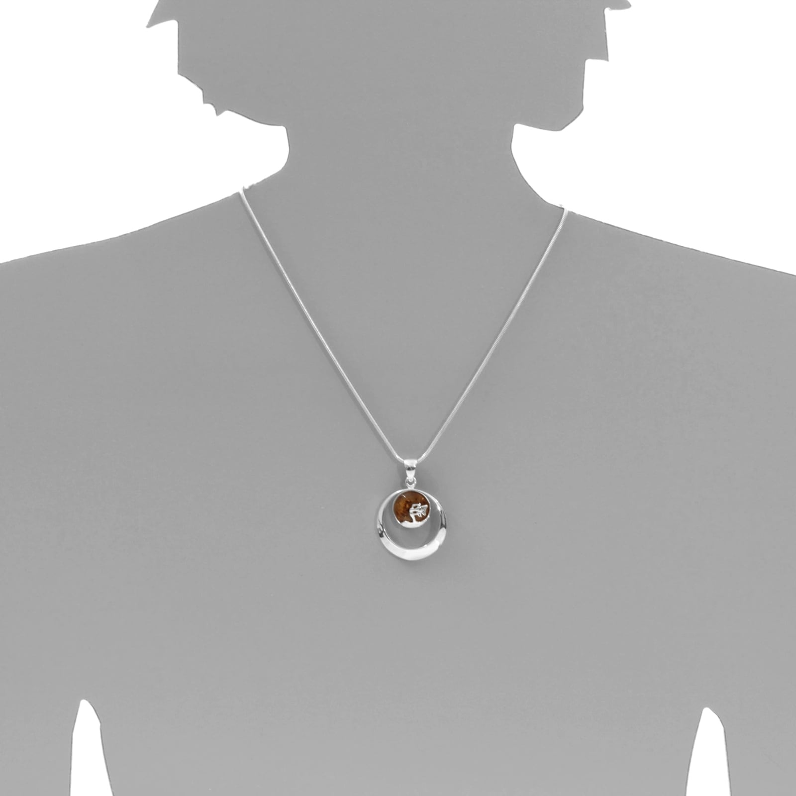 OSTSEE-SCHMUCK Kette mit Anhänger »Ostsee-Schmuck Kette mit Anhänger Windflüchter 30 mm«, (2 tlg.)