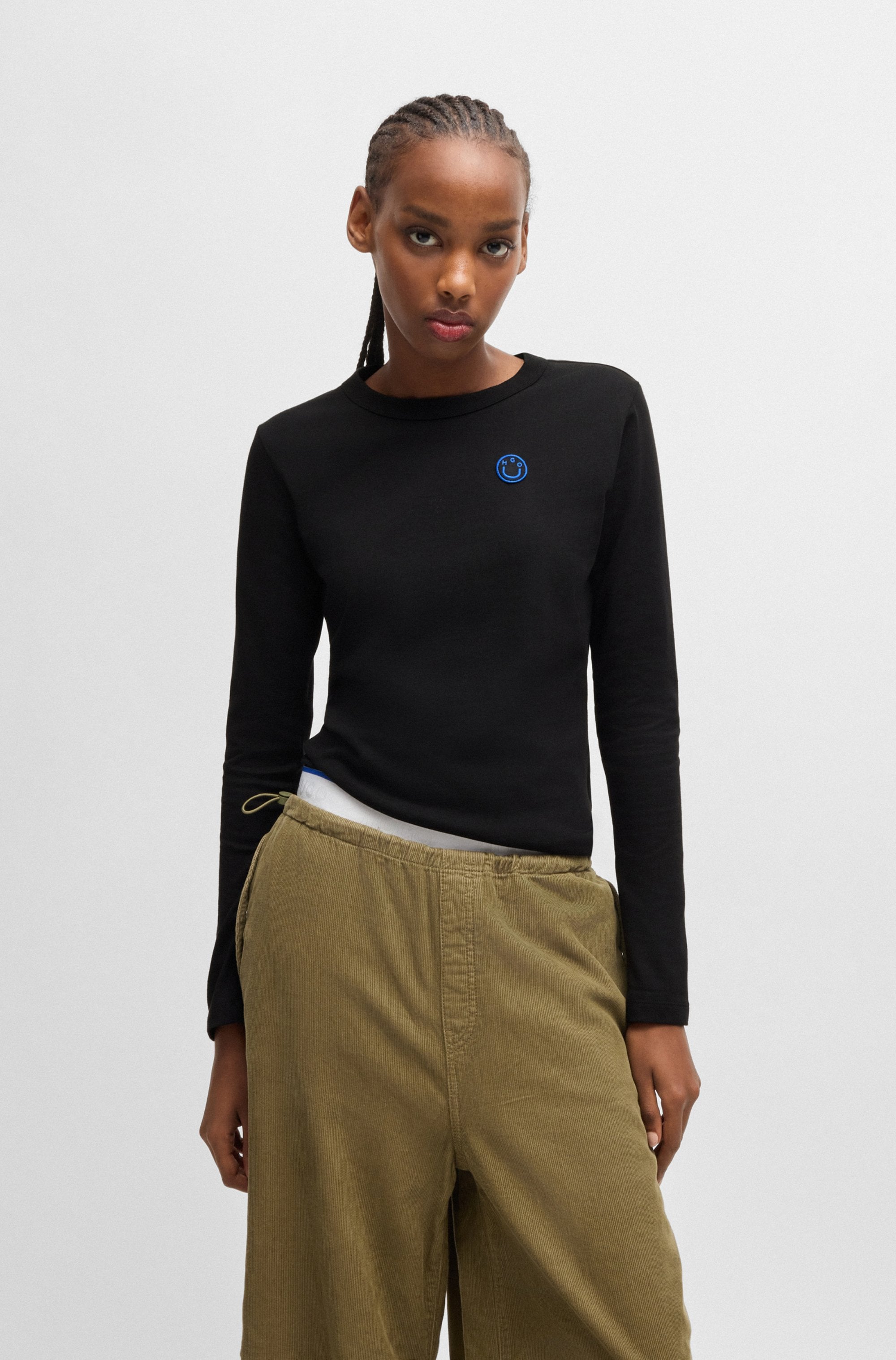 HUGO Blue Longsleeve »Daliria_B« su Label-Badge