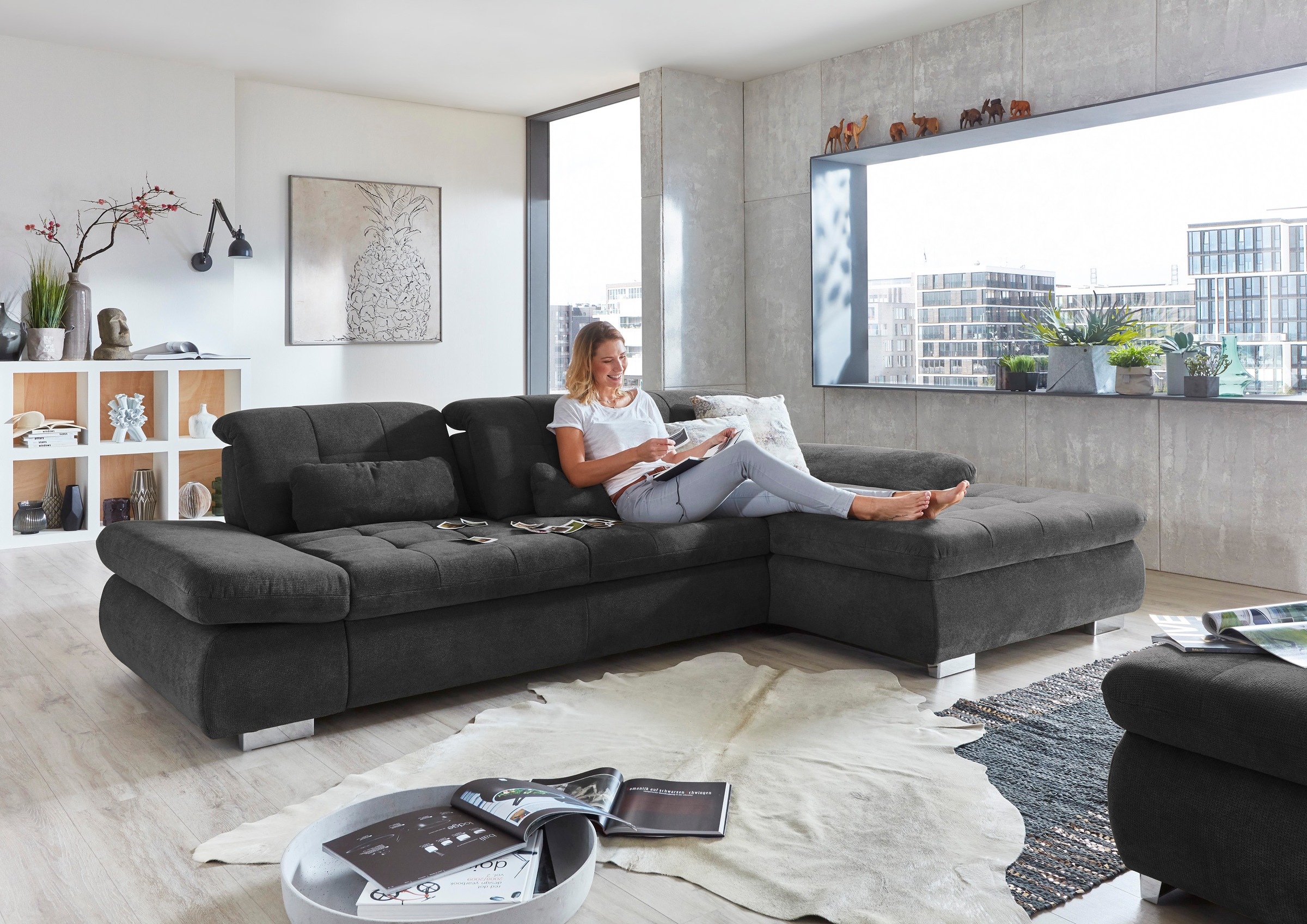 Die PlanBar Ecksofa »MP-IN17004 L-Form«, wahlweise mit Funktion, Federkern