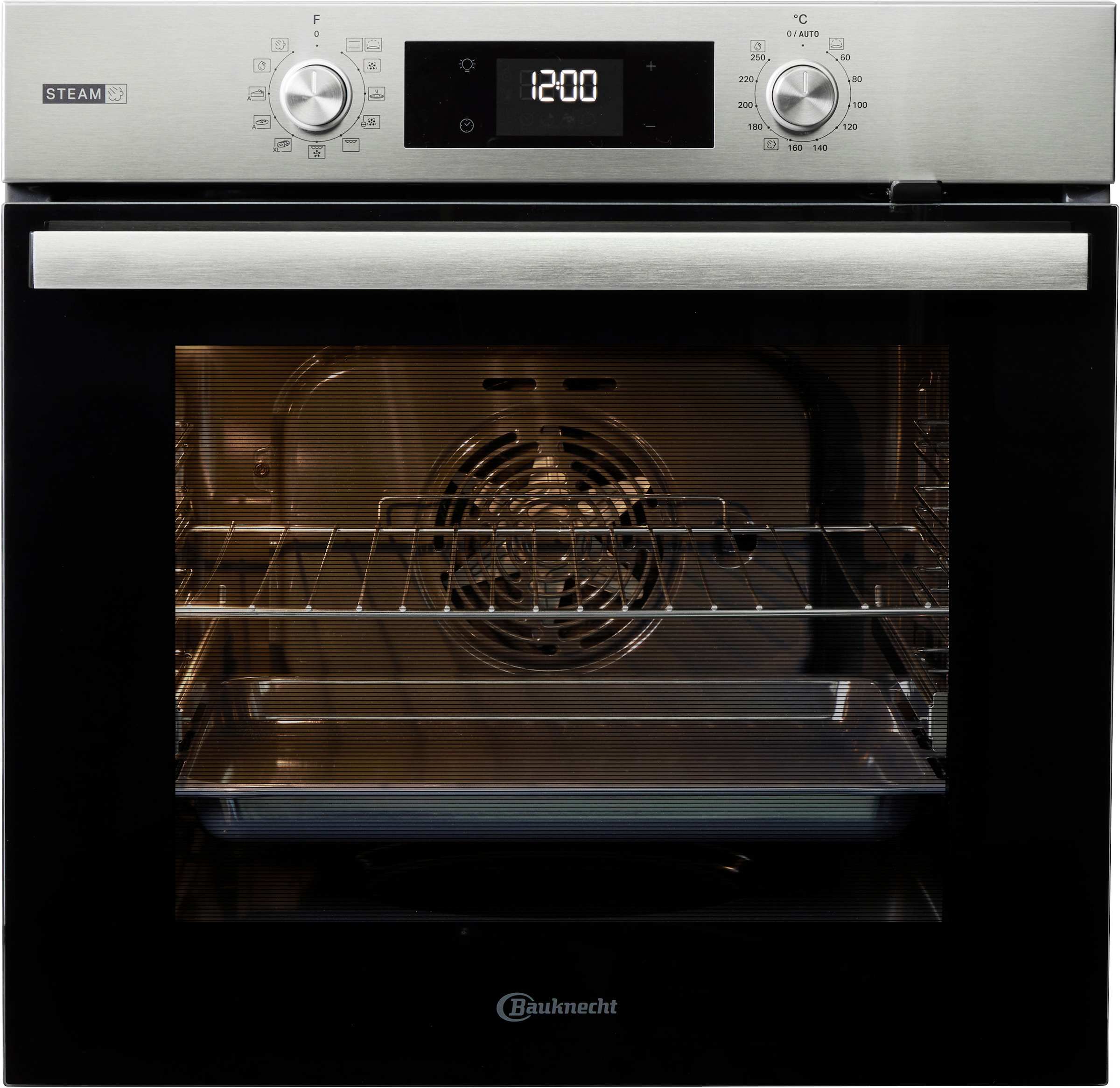 BAUKNECHT Backofen-Set »BAKO 760 Steam IN« mit 1-fach-Teleskopauszug Hydrolyse Set, 2 Stk. tlg. GentleSteam - für ein saftiges Inneres und ein knuspriges Äußeres