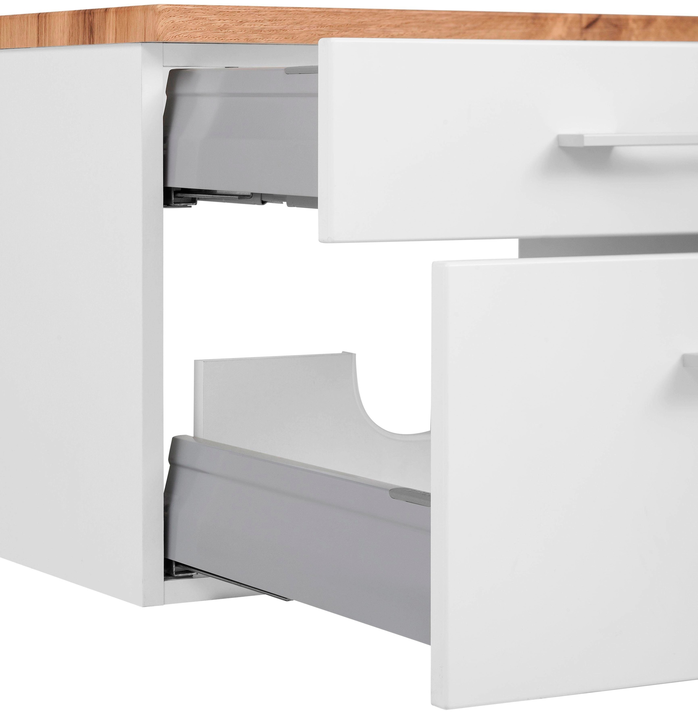 welltime Badmöbel-Set »Davos«, (3 St.), Breite 50 cm, mit eckigem Waschbecken