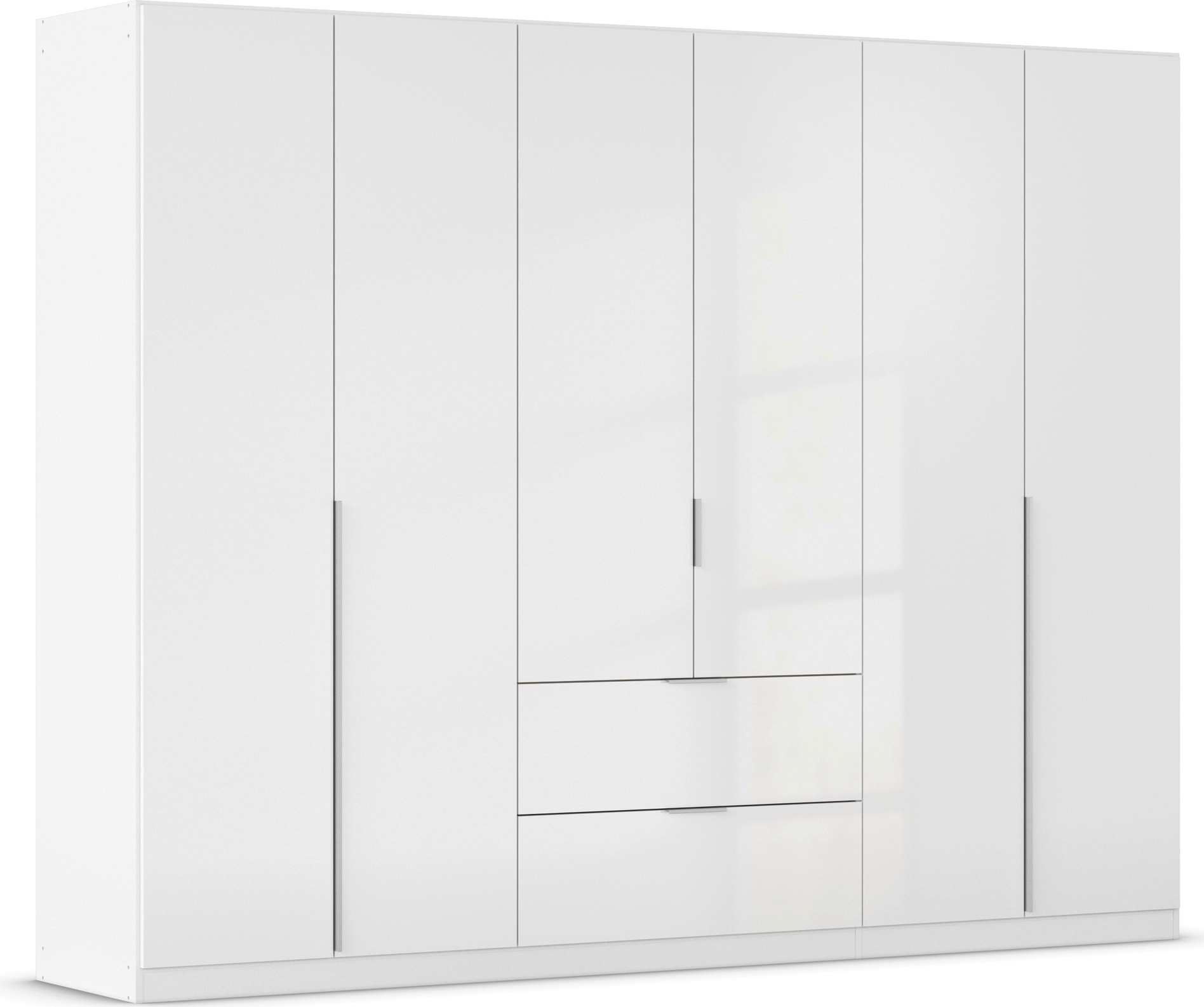 OTTO home Drehtürenschrank "Kleiderschrank Schrank Garderobe AGORDO mit Dekor- oder Hochglanzfront" in zwei Griff-Farben, Breite 271 cm, mit Außenschubkästen, Serie in 7 Breiten und 2 Höhen MADE IN GERMANY