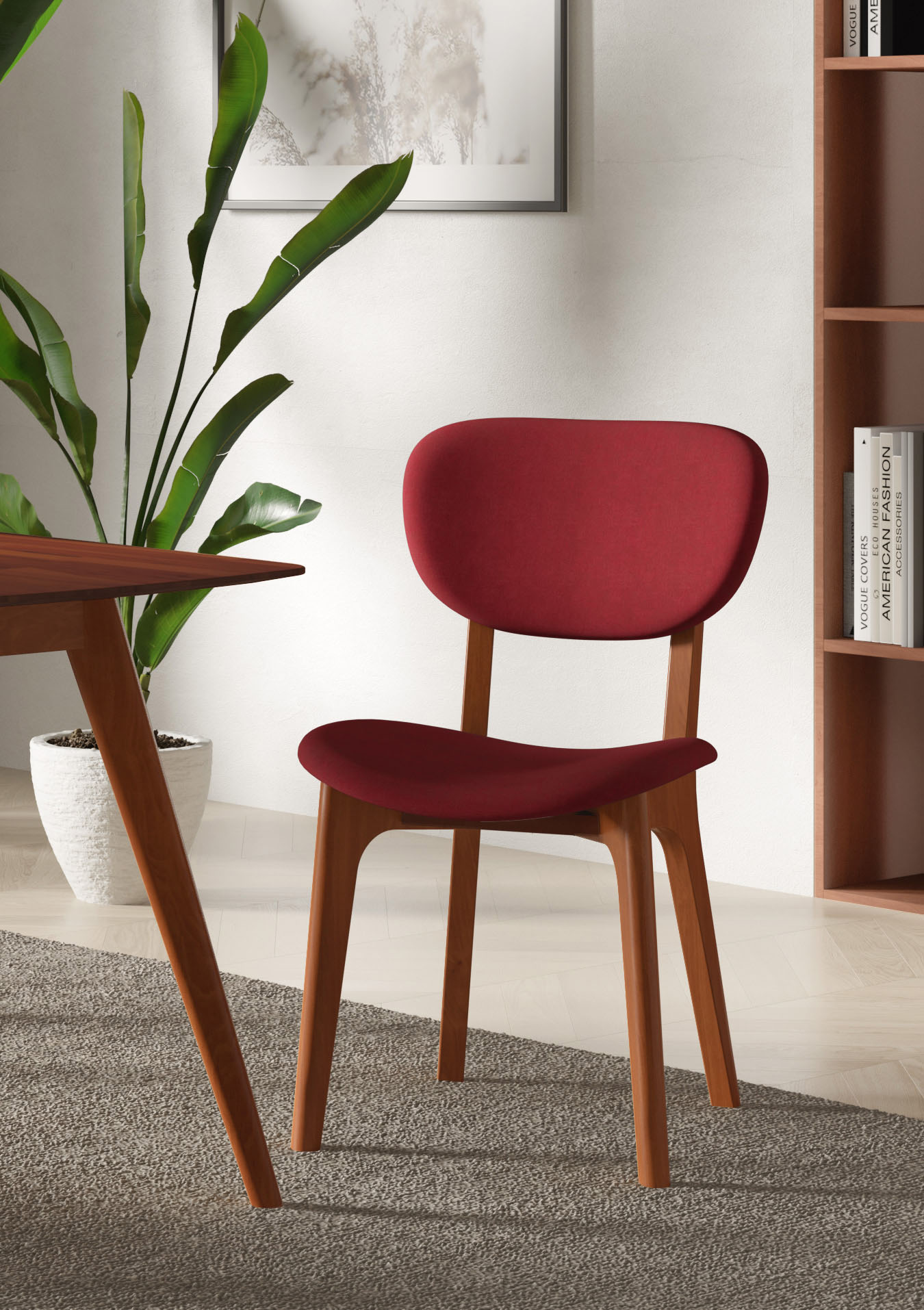 Home affaire "COZY Made in Italy" (Set) 2 Stk.Gestell in Buche, Kirsch- oder Nussbaum, Massivholz, Design Stuhl