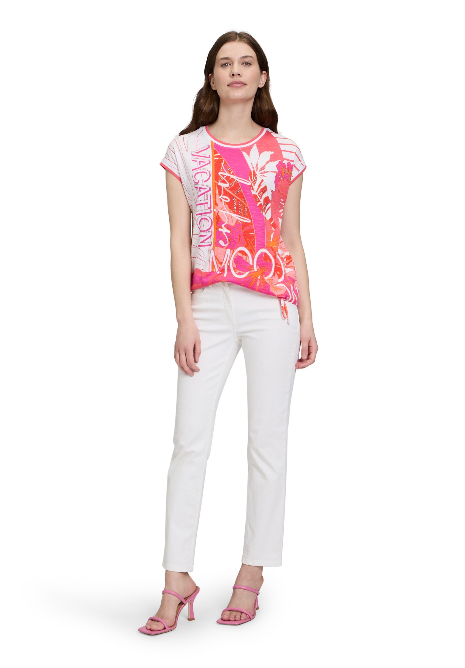 Betty Barclay Kurzarmshirt »Betty Barclay Damen Printshirt mit Tunnelzug«, (1 tlg.), Glitzersteine