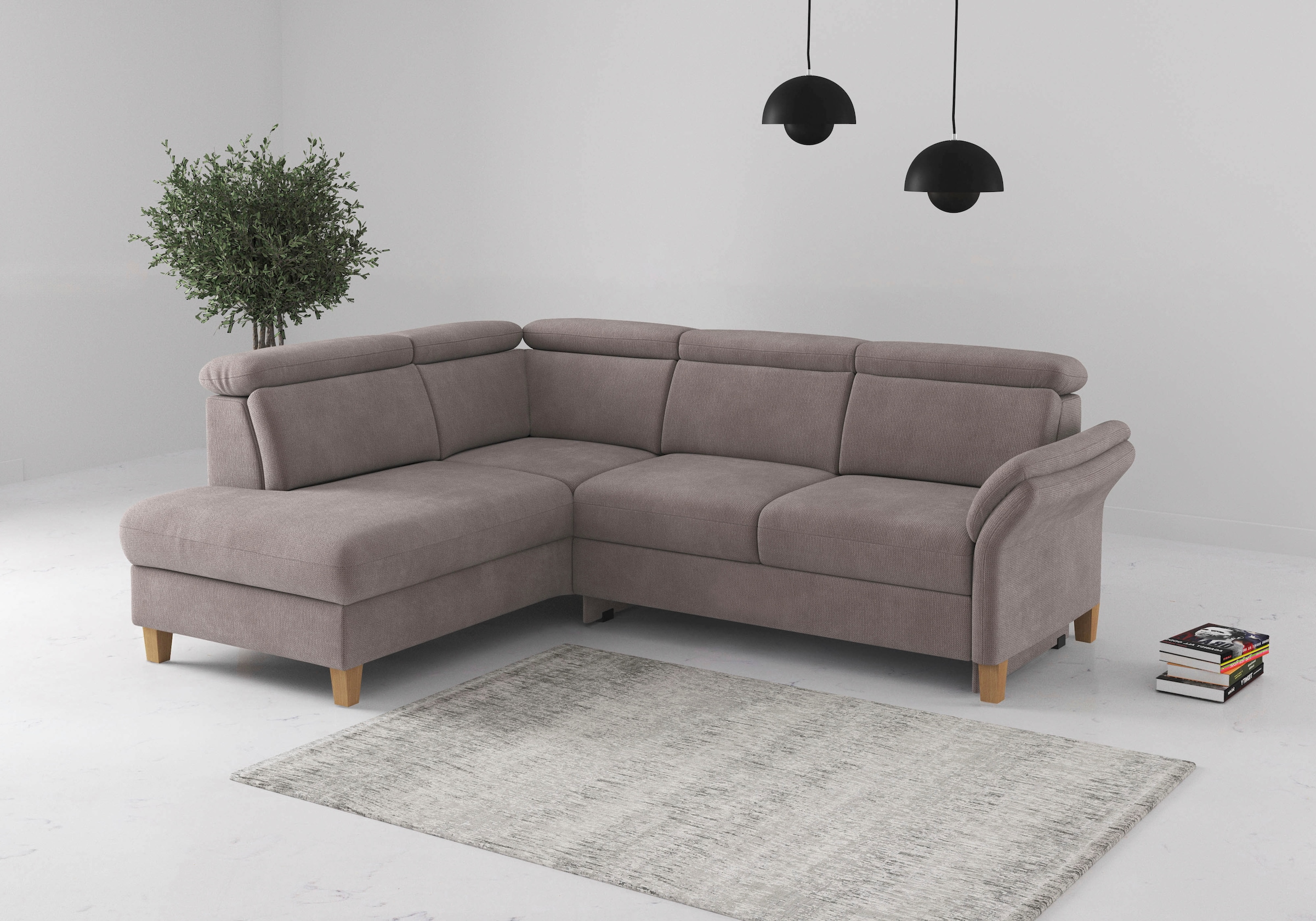 OTTO home Ecksofa "Glendale, L-Form" inkl. Kopfteilverstellung, wahlweise mit Vorziehsitz und Bettkasten