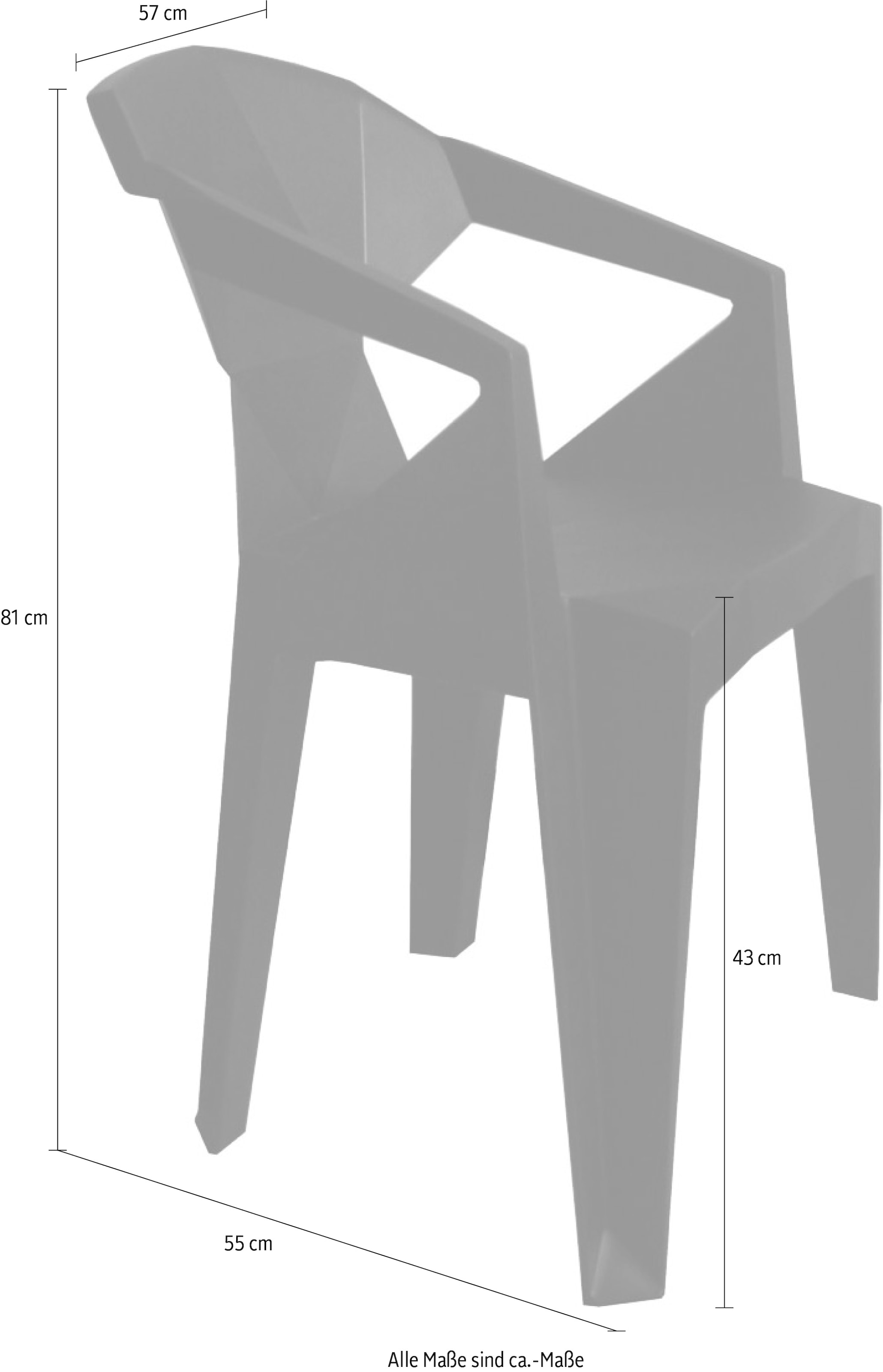 Kayoom 4-Fußstuhl »Stuhl Galerie, praktisch und gemütlich«, 1 St., modern, robust, pflegeleicht, für Indoor und Outdoor geeignet
