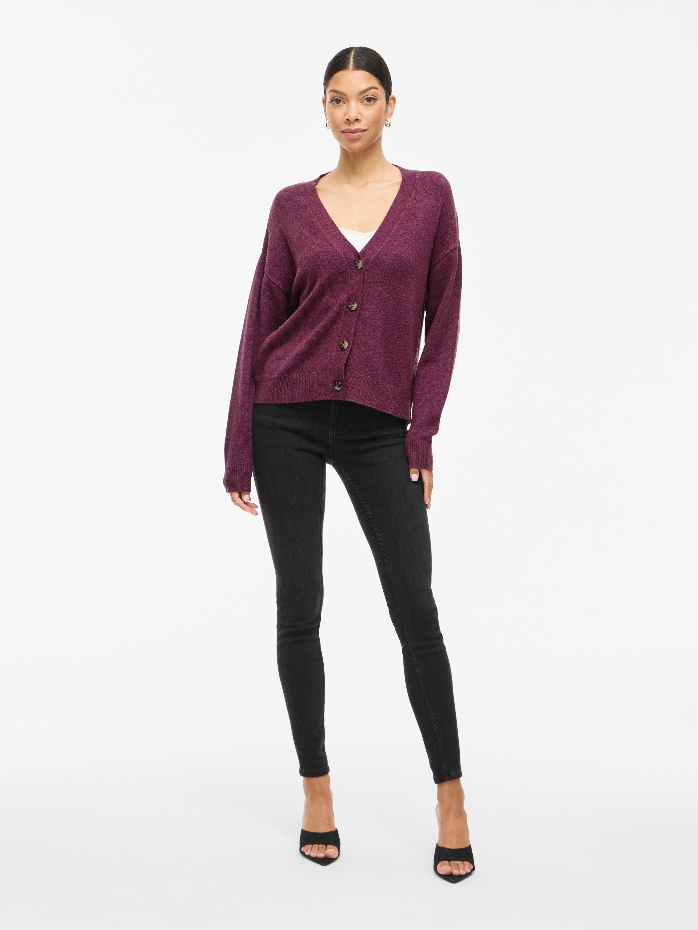 Vila Ril Knit Cardigan Dark Melange M 3