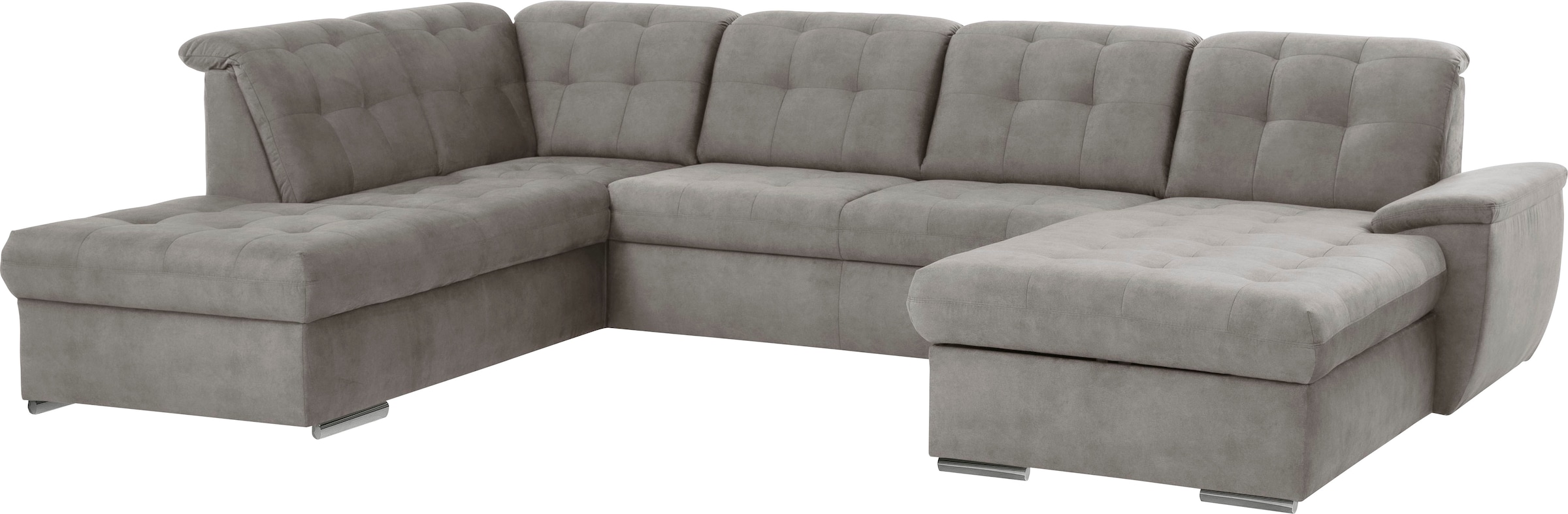 exxpo - sofa fashion Wohnlandschaft »Durango, aufwendige Sitz- und Rückenverarbeitung, bequem, U-Form«, inkl. Kopfteilverstellung, wahlweise mit Bettfunktion und Bettkasten