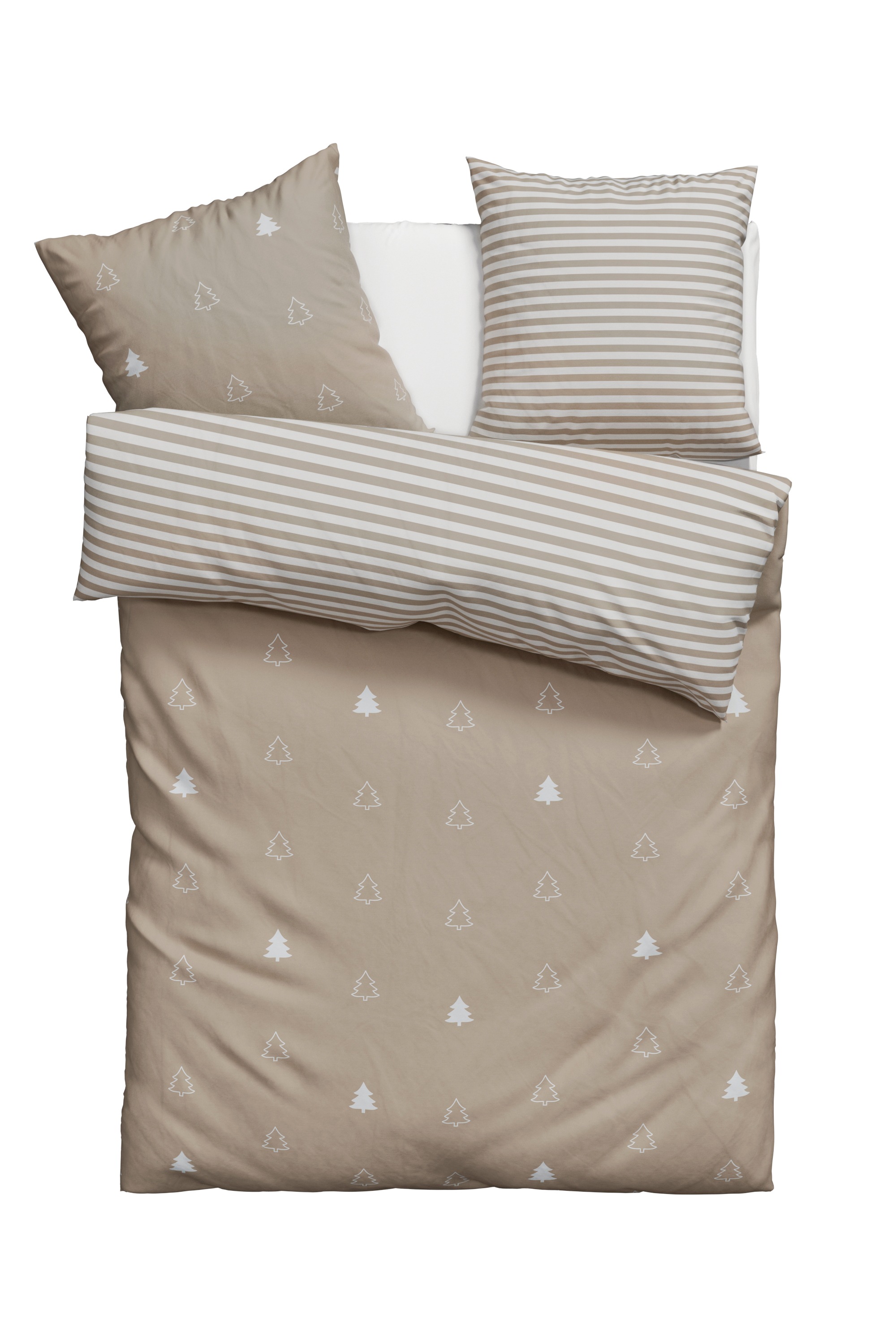 andas Wendebettwäsche "JULIE" 2 Stk. tlg. Bettwäsche mit Tannenbäumen, Baum günstig online kaufen