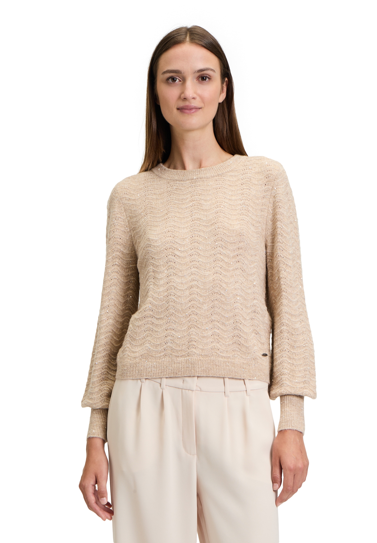 Strickpullover »Betty & Co Strickpullover mit Lurexfaden«, Pailletten