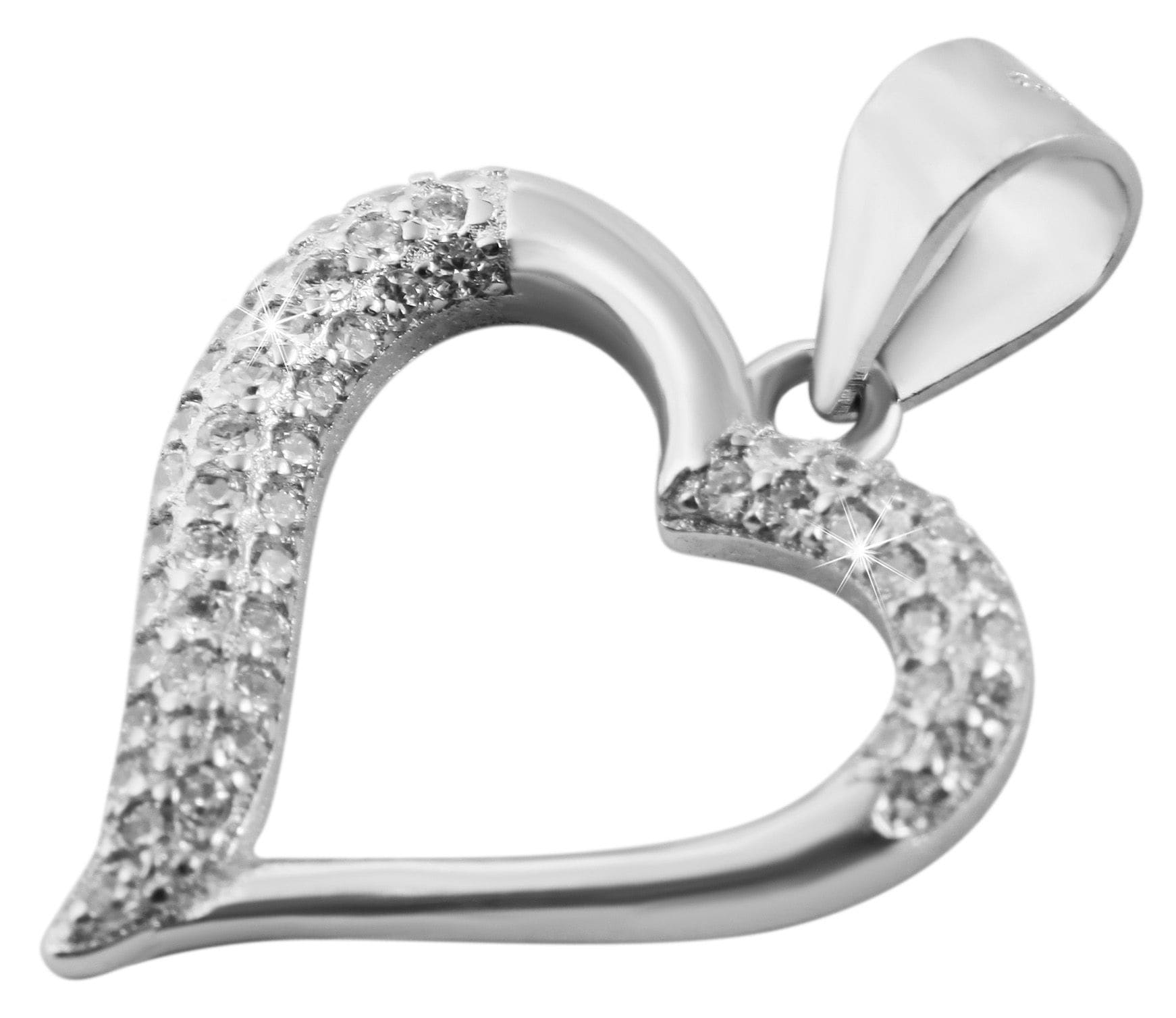 Adelia´s Kettenanhänger »Damen Anhänger – Herz Herzanhänger aus 925 Silber mit Zirkonia«  Ideal als Geschenk zum einen besonderen Tag
