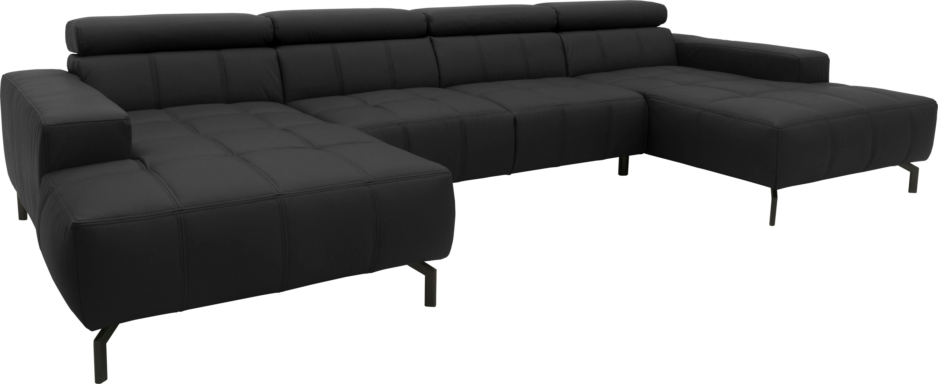 Thumbnail - DOMO collection Wohnlandschaft "Cunelli tolle Sitznähte als Designelement, fester Sitzkomfort, U-Form", wahlweise mit Ko...