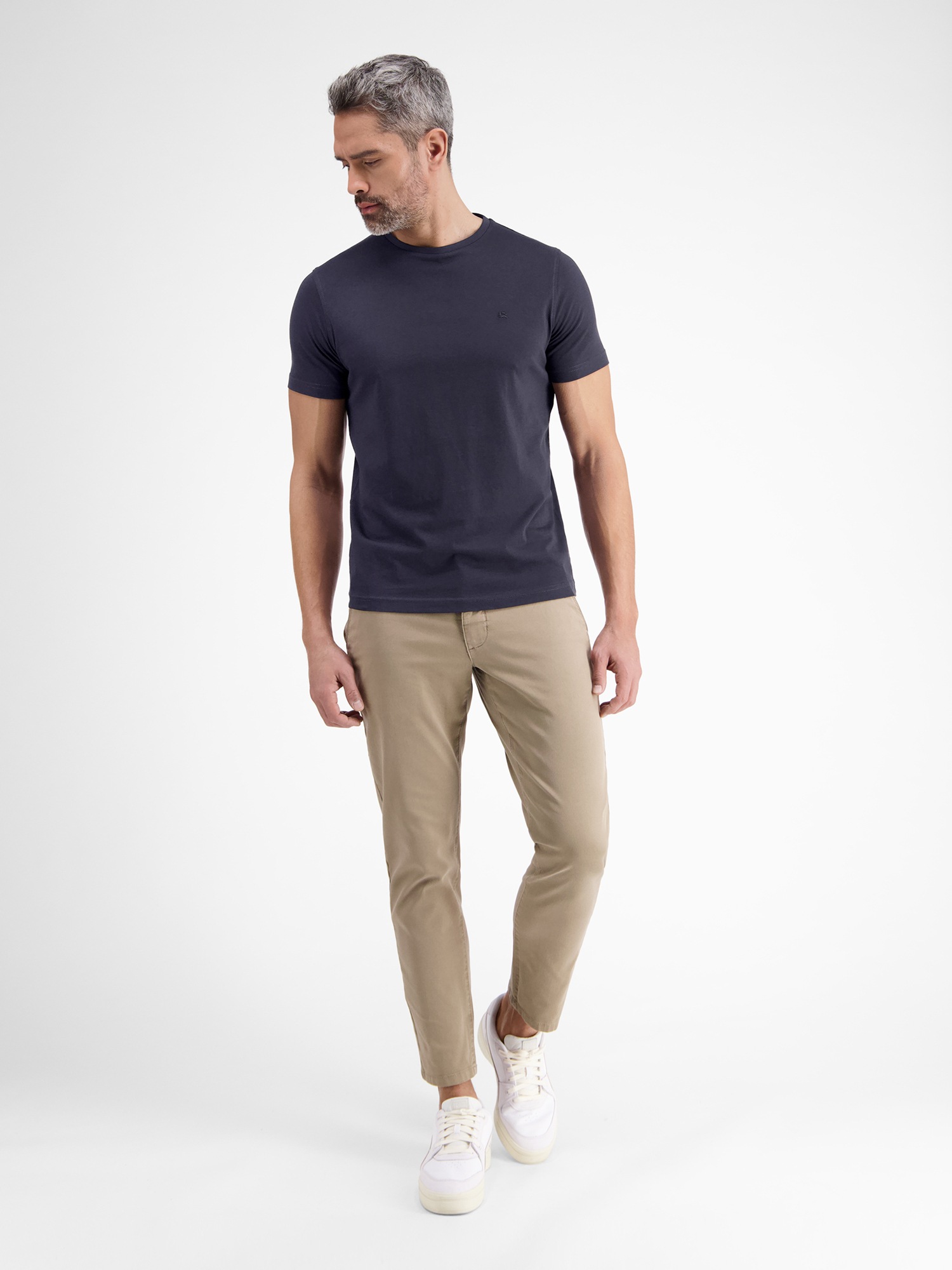 T-Shirt LERROS "Klassisches Rundhals T-Shirt", Herren, Gr. S, blau (night blau), 100% Baumwolle, Shirts T-Shirt 3