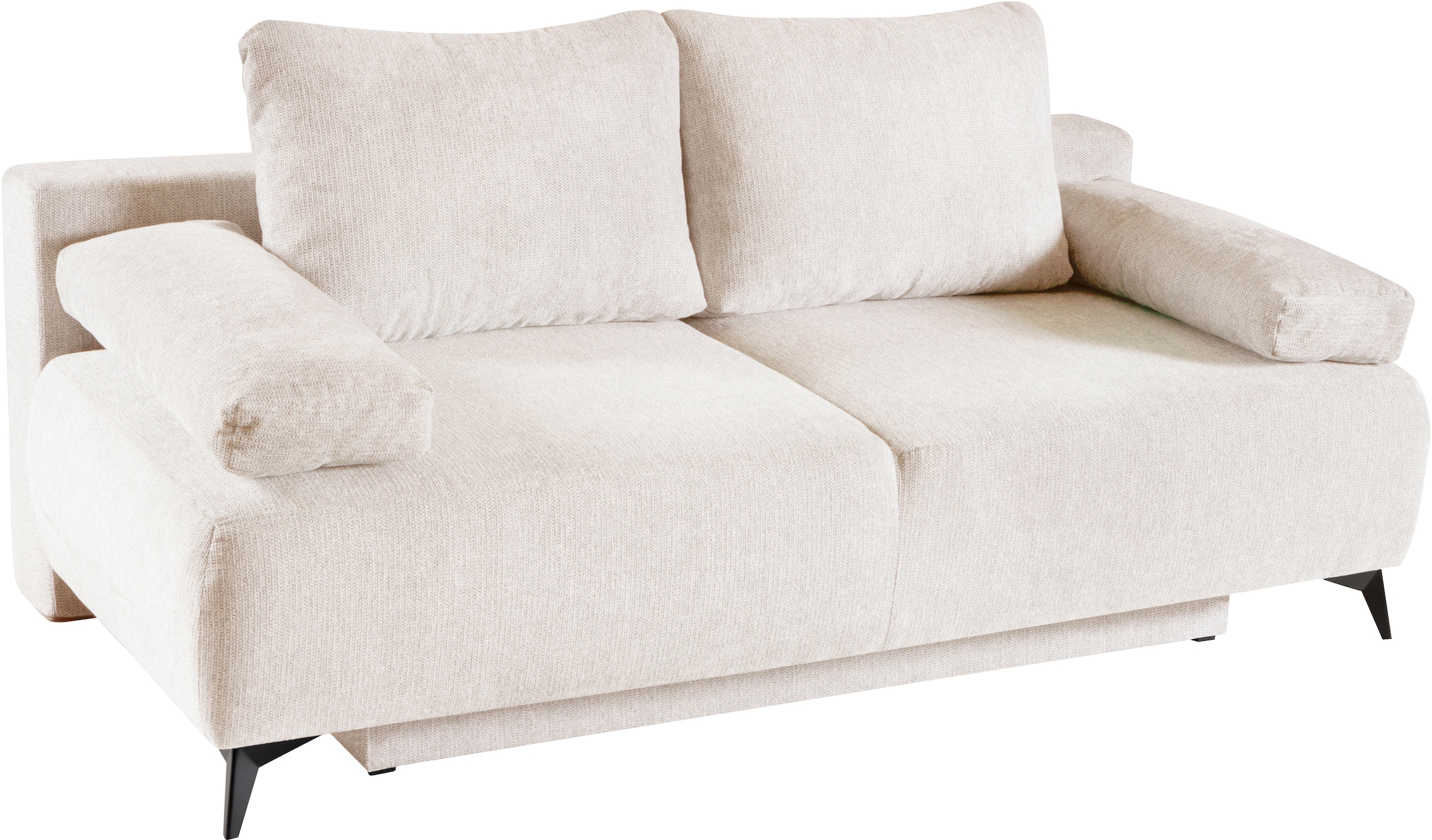 WERK2 Schlafsofa »Viktoria mit Komfortsitz- und Liegehöhe, Breite 200cm,«, bequemes 2-Sitzer Schlafcouch mit Bettkasten