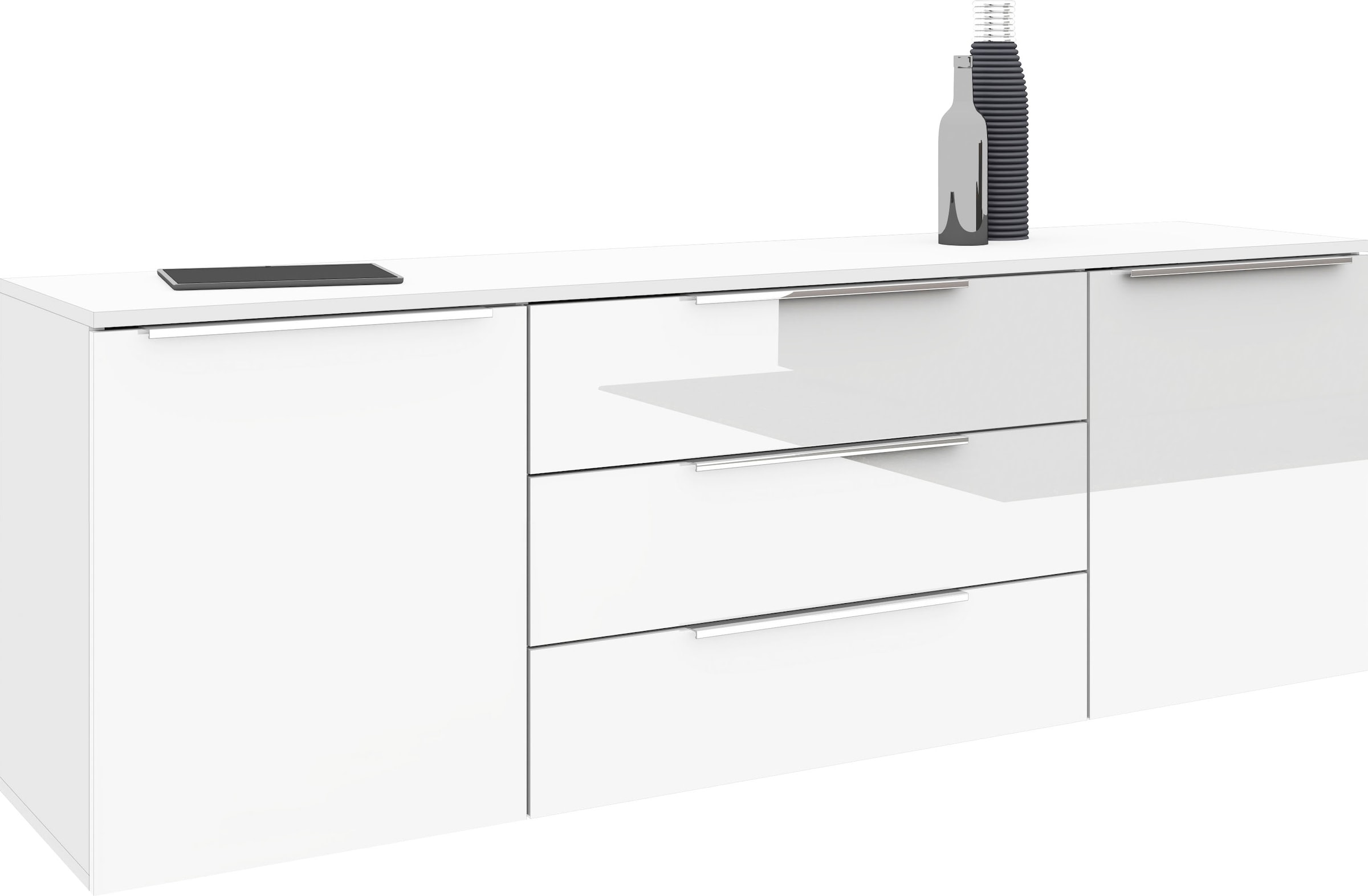 borchardt Möbel Sideboard "Oliva, hängend oder stehend mit Metallgriffen" Breite 166 oder 200cm, 2 Türen 3 Schubfächer