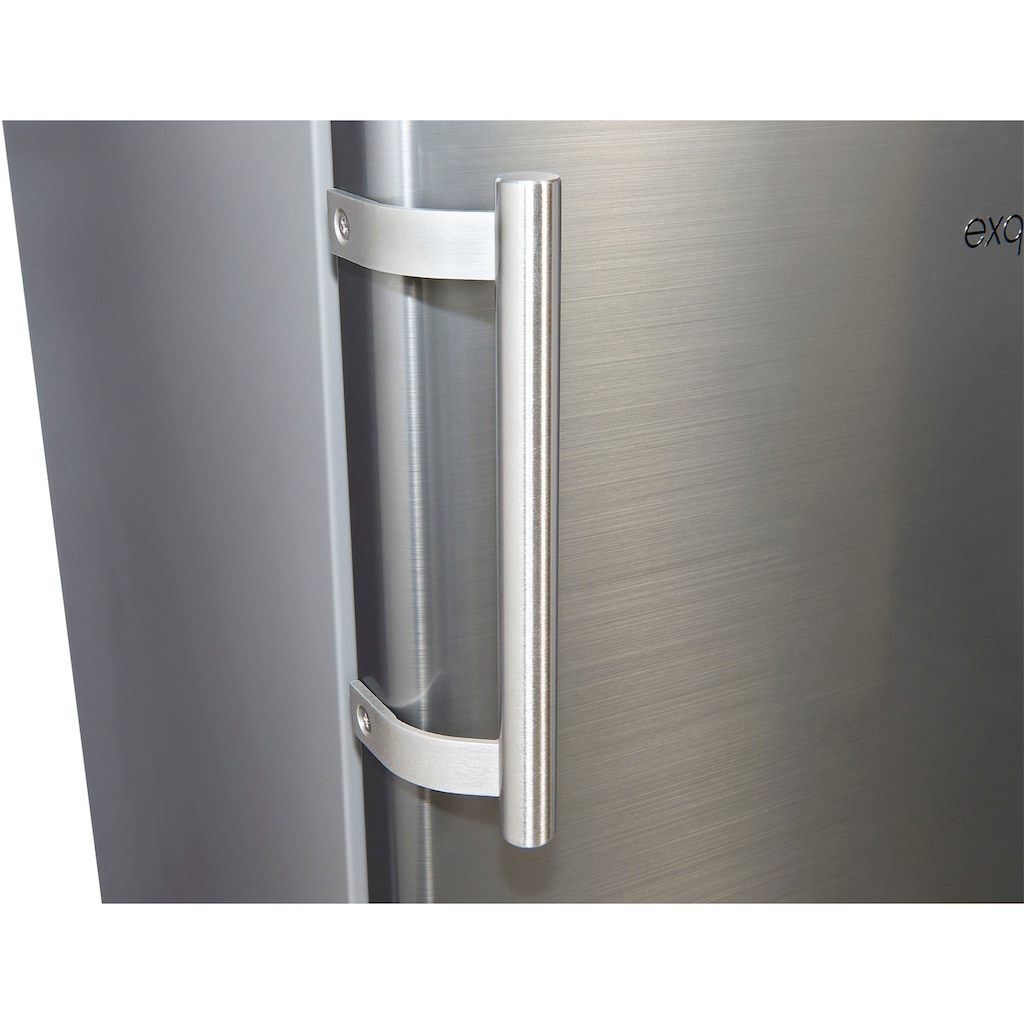 exquisit Kühlschrank »KS185-4-HE-040E«, KS185-4-HE-040E inoxlook, 122 cm hoch, 55 cm breit