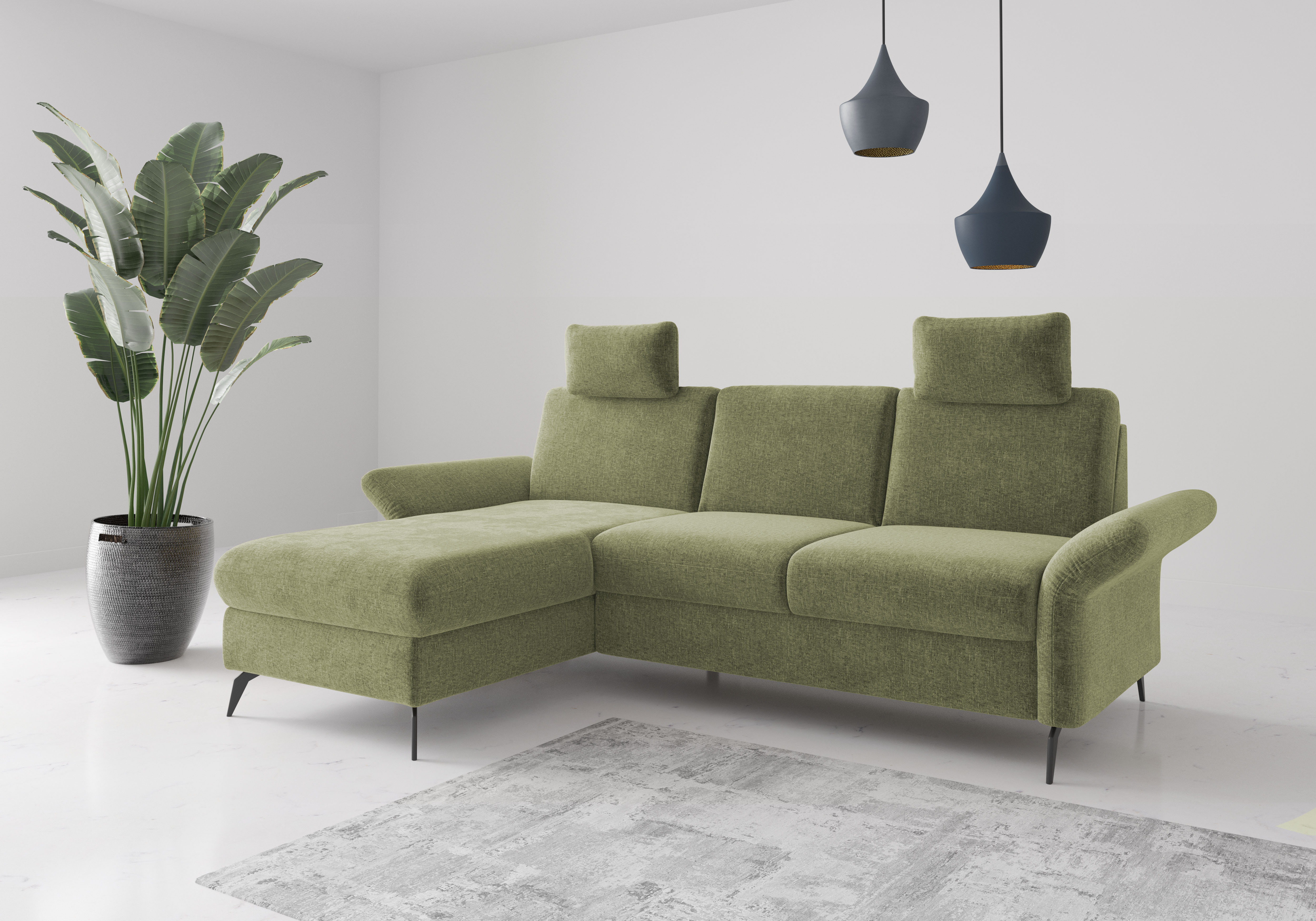 OTTO home Ecksofa "Rochelle" wahlweise mit Schlaffunktion, Bettkasten und Armteilverstellung