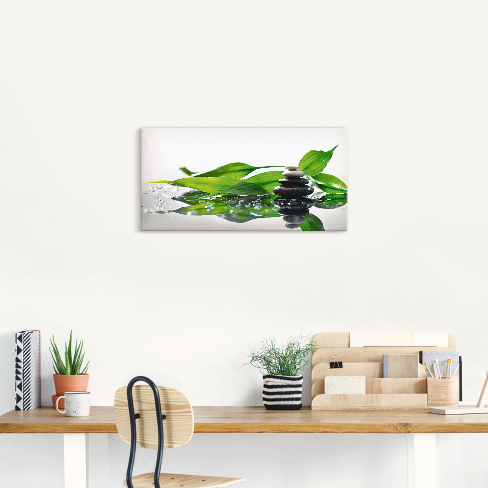 Artland Wandbild "Spa mit Steinen und Bambus" Zen 1 Stk. tlg. auf Holzrahme günstig online kaufen