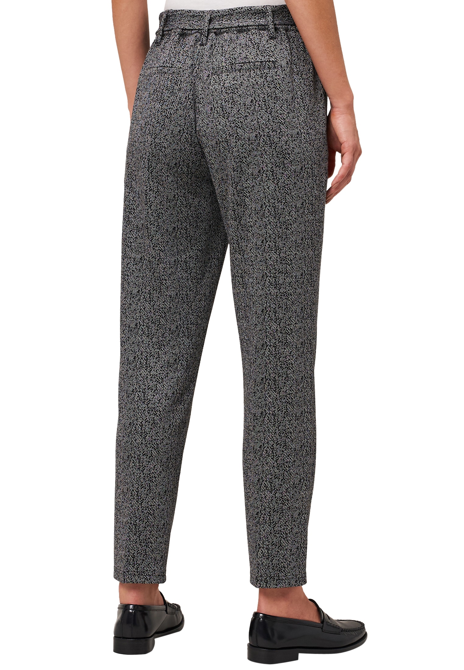 Zero Stoffhose »zero Damen Stoffhose Herringbone mit Bindegürtel 28 Inch«, Gürtel