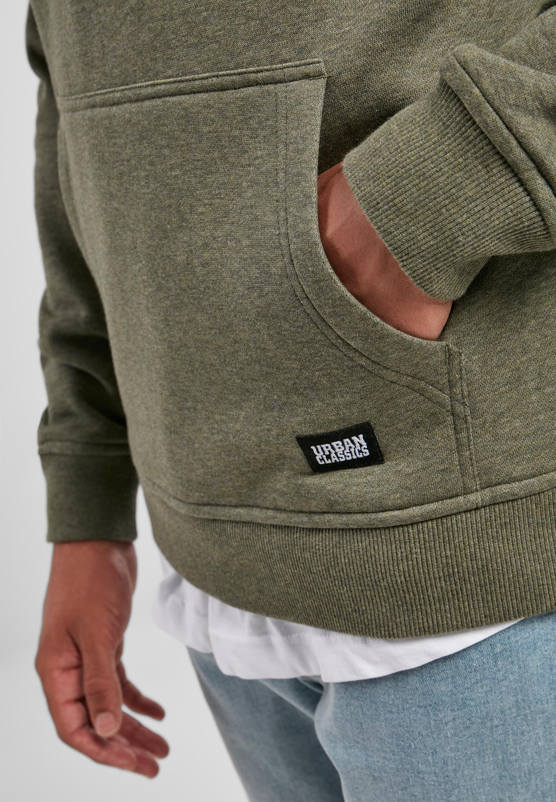 URBAN CLASSICS Sweatshirt »Urban Classics Herren Basic Melange Hoody«, (1 tlg.)
