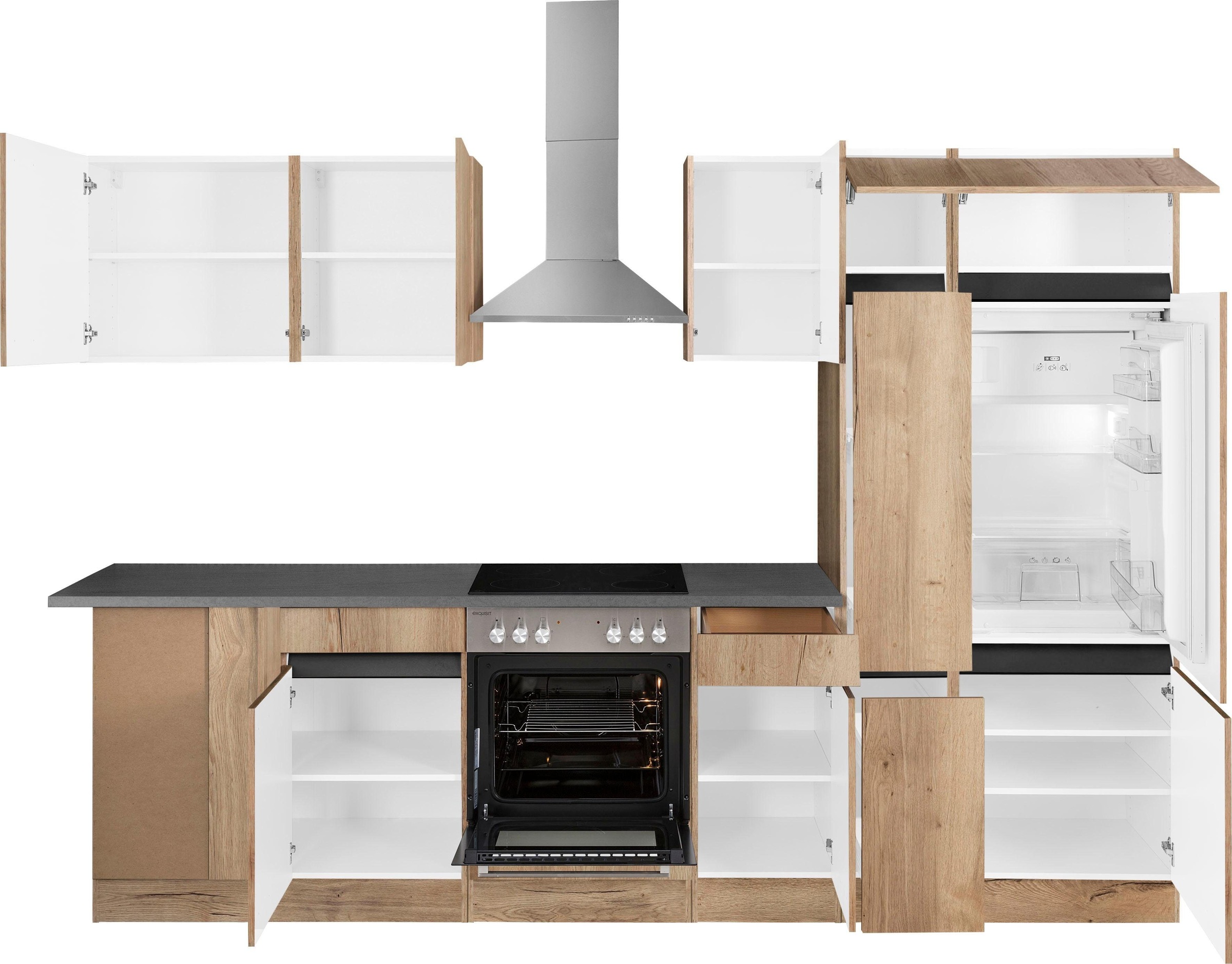 OPTIFIT Winkelküche »Roth«, Stellmaße 300x175 cm, wahlweise mit E-Geräten, mit Apothekerschrank