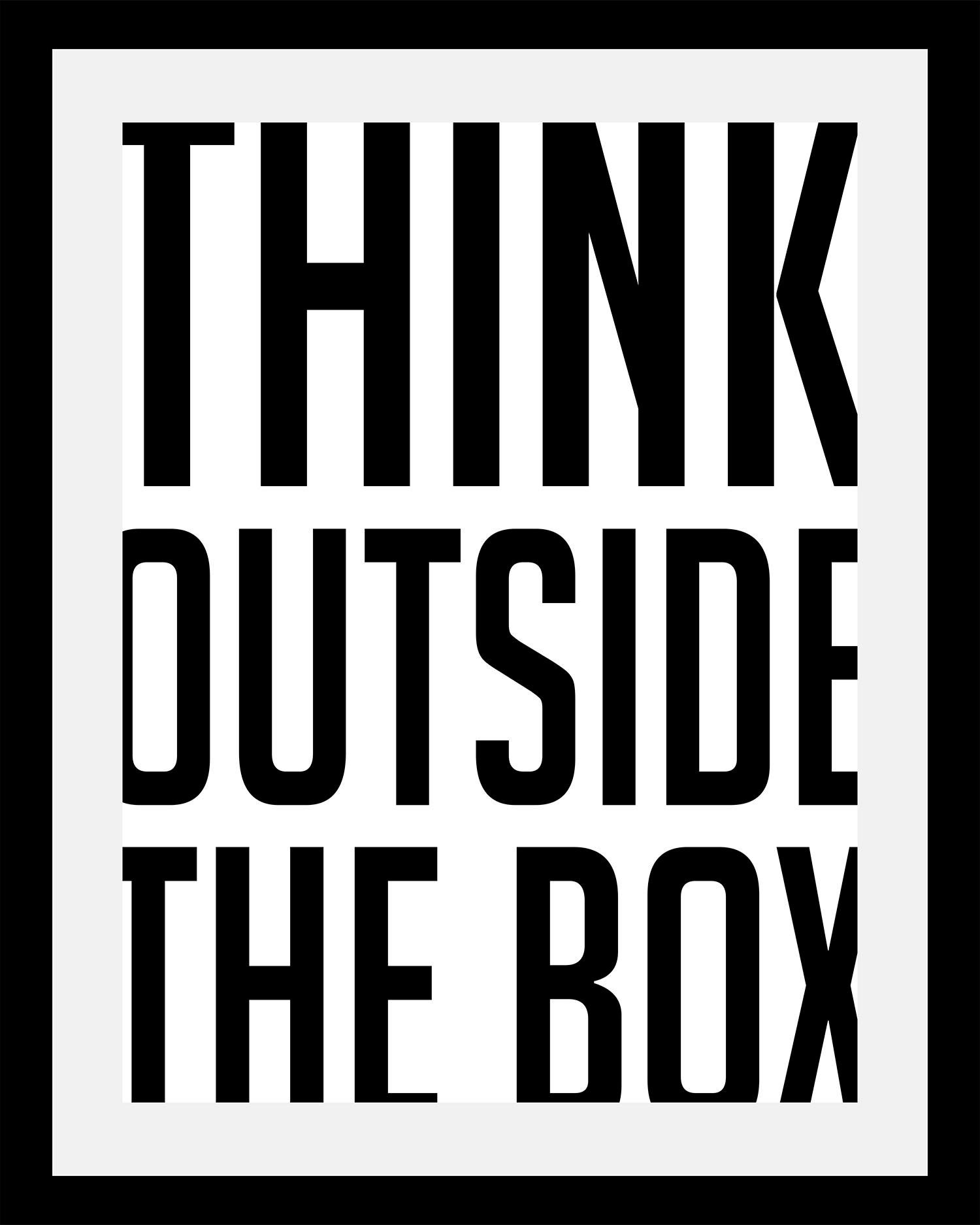 queence Bild »Think outside«, in 3 Größen, gerahmt