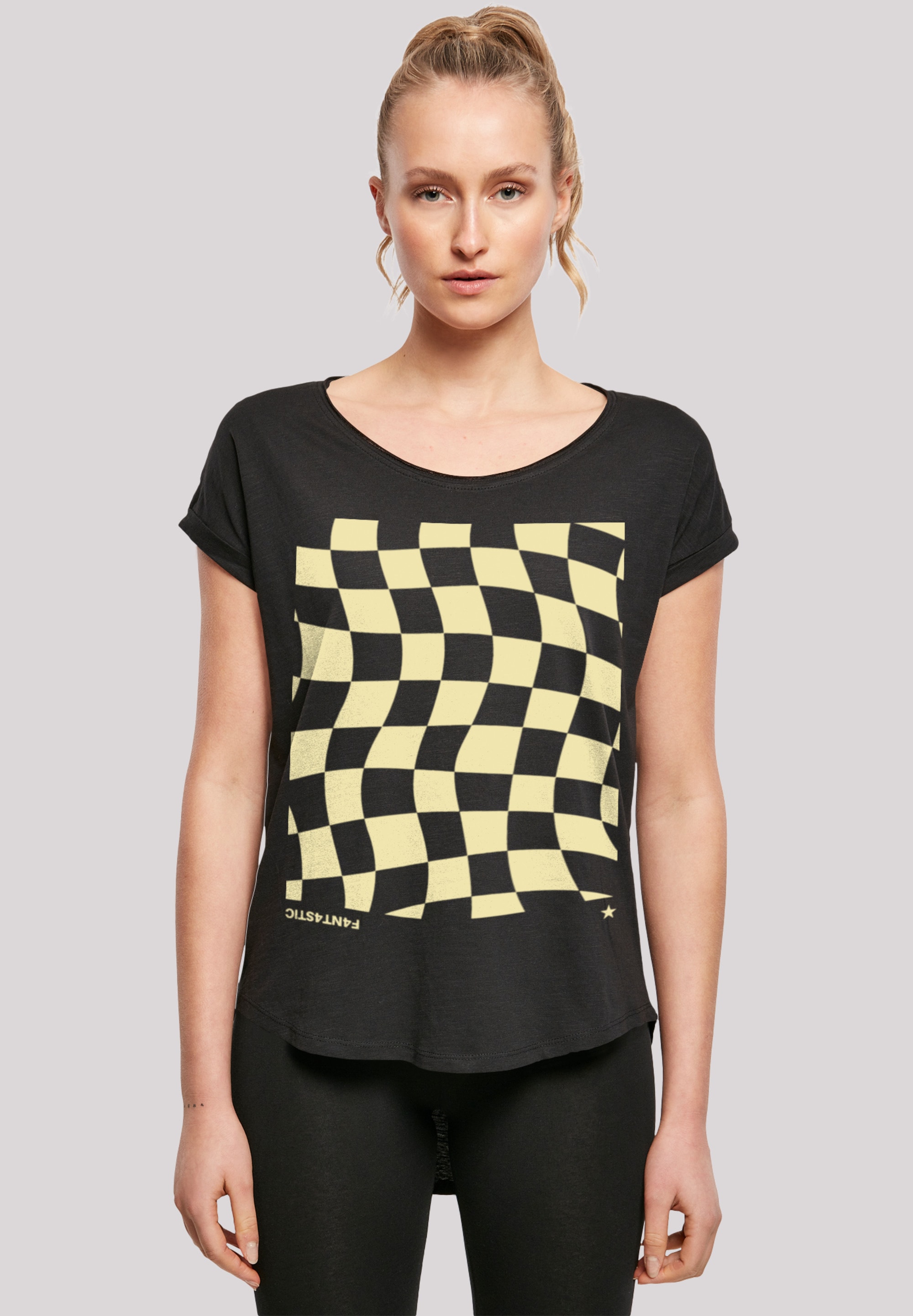 F4NT4STIC T-Shirt »Wavy Schach Muster«, Print