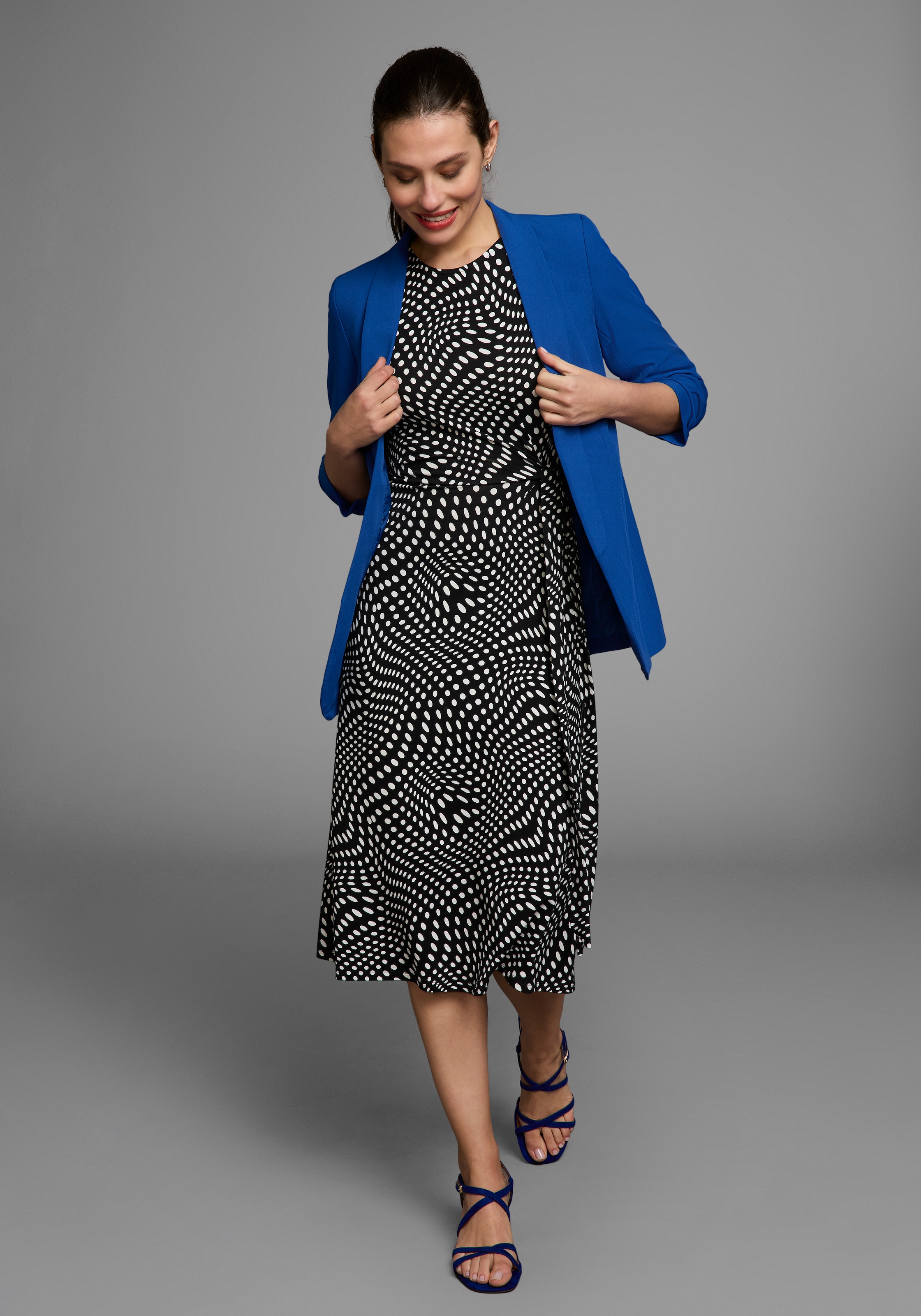 HECHTER PARIS Druckkleid, mit Wickeldetail und Midiform