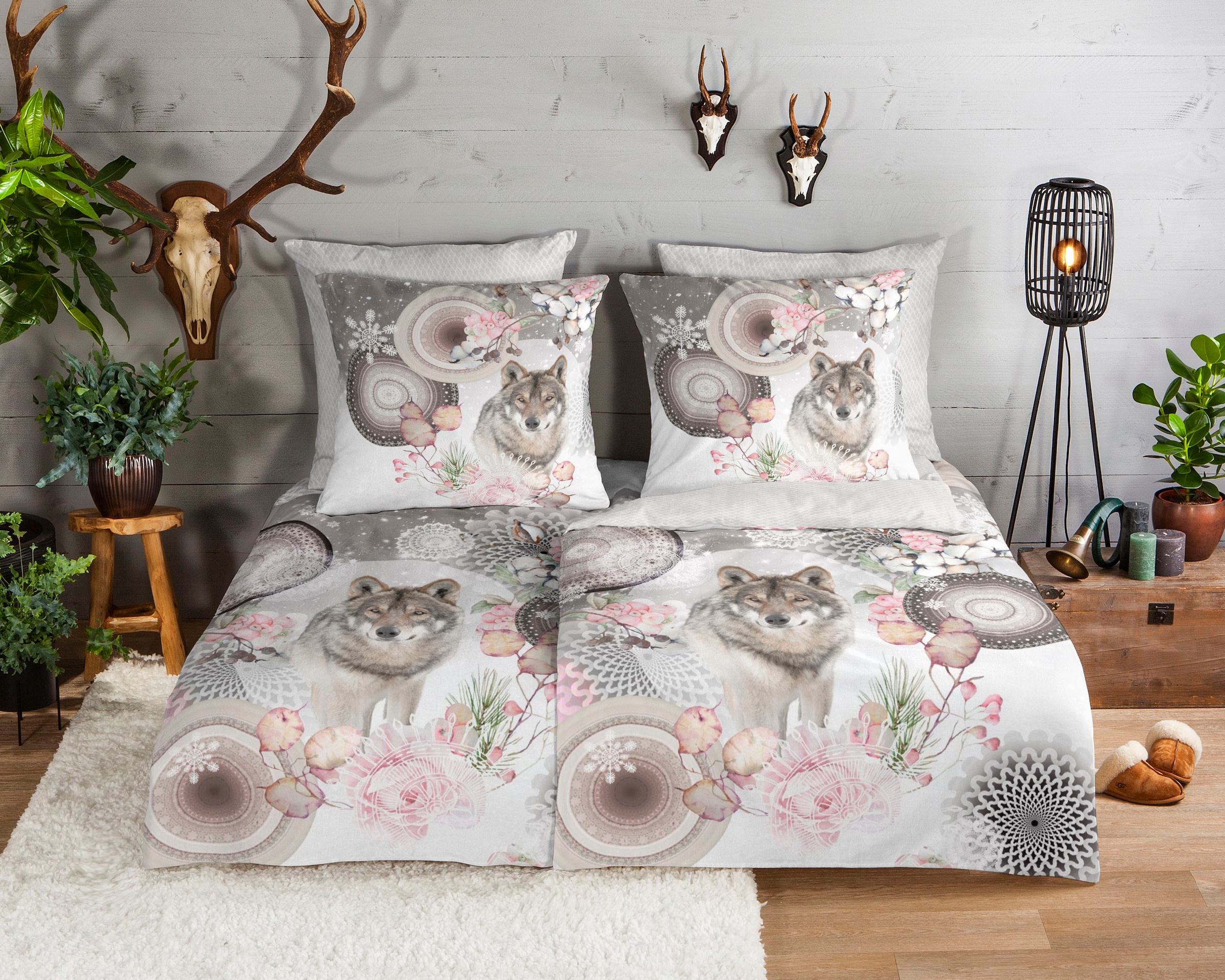 hip Wendebettwäsche "Isaci" 2 Stk. Biber, 135x200, Warm, Weich, Wendeoptik, günstig online kaufen