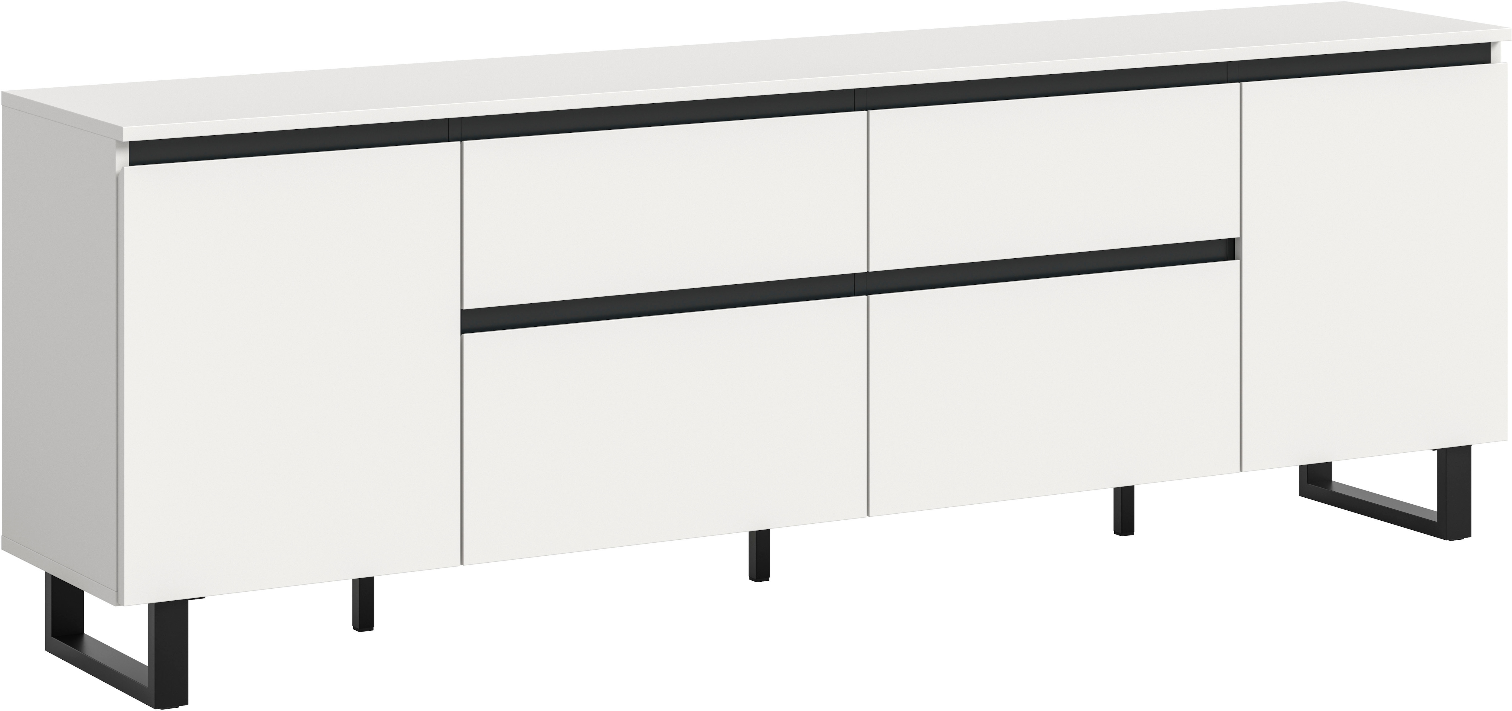 Home affaire 1100000002199 "TOMA, 188cm breit, Metall-Kufen-Fuß, 2 Türen, 2 Schubkästen,2 Klappen" TV-Lowboard, Mediaschrank, Mediaboard, TV-Schrank, Schrank, Board
