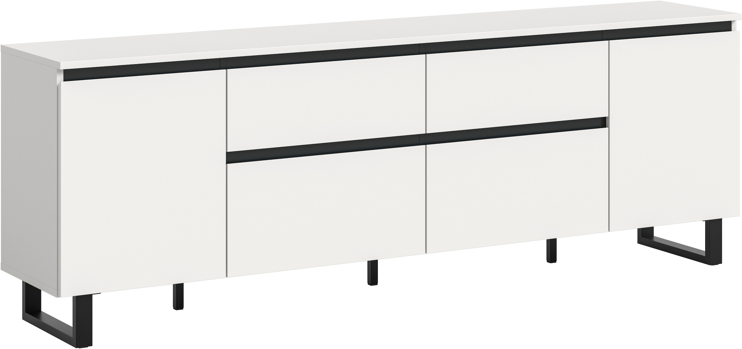 Home affaire Lowboard "TOMA, 188cm breit, Metall-Kufen-Fuß, 2 Türen, 2 Schu günstig online kaufen