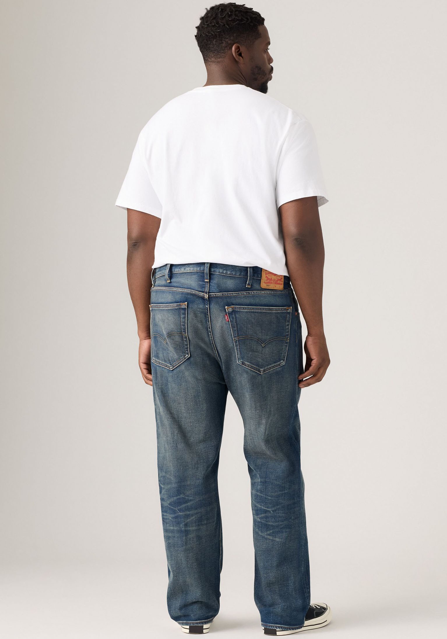 Straight-Jeans LEVI'S PLUS "501 LEVI'SORIGINAL B&T", Herren, Gr. 50, Länge 34, 3pm in columbus, Denim/Jeans, Obermaterial: 99% Baumwolle, 1% Elasthan, straight fit, Jeans Straight-Jeans 3