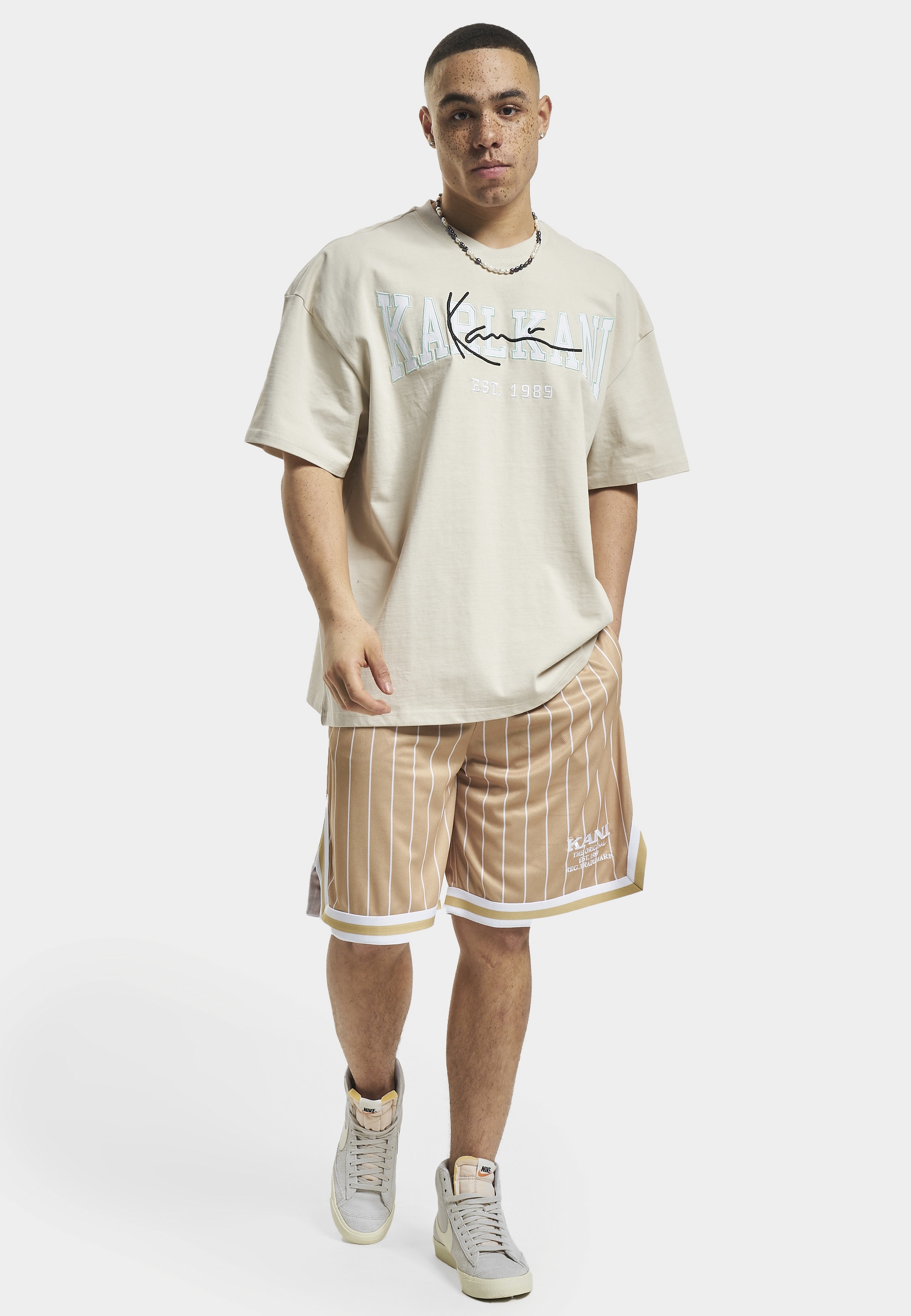Karl Kani Shorts »Karl Kani Herren KM232-005-2 KK Retro Pinstripes Mesh Shorts«