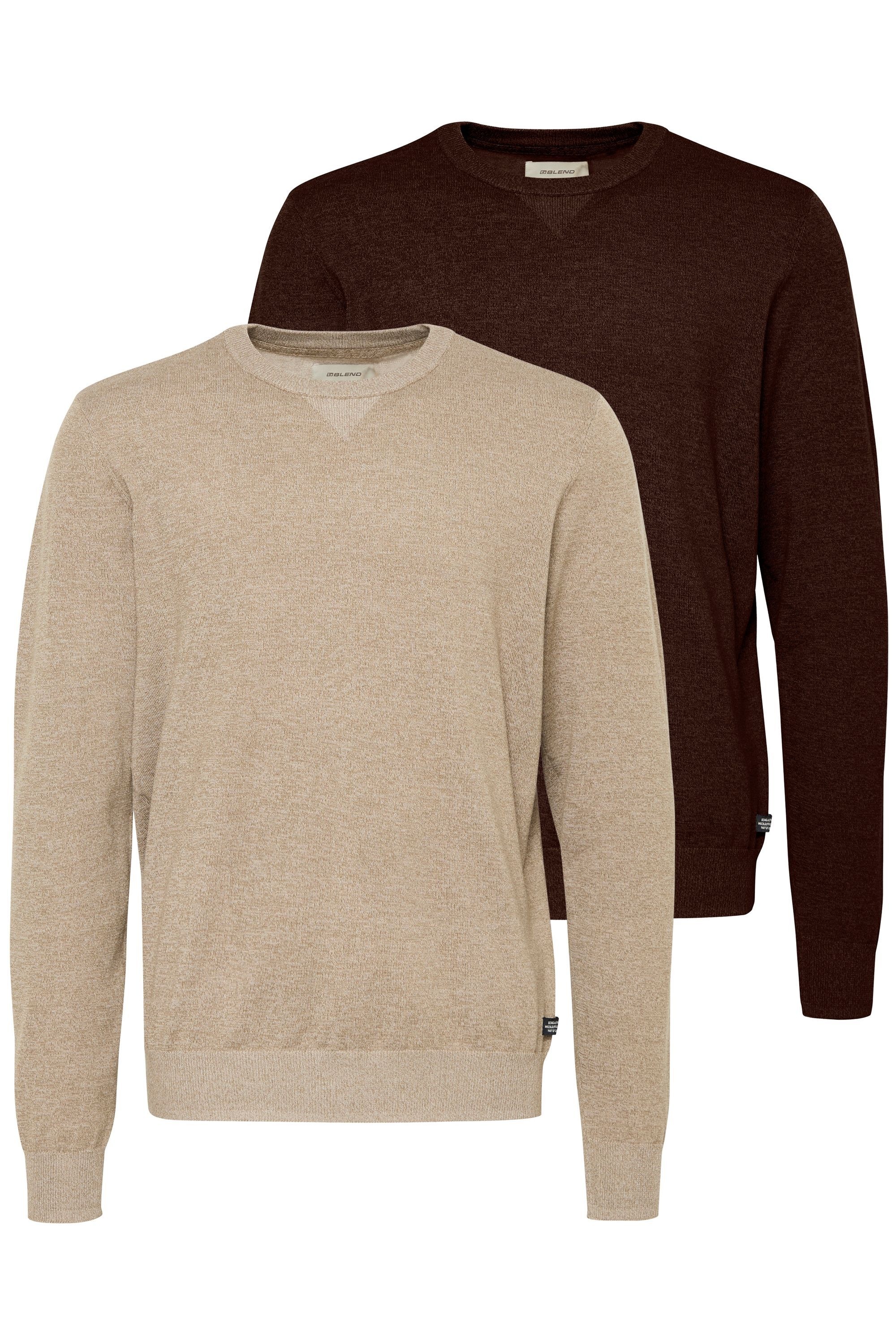 Blend Rundhalspullover "BHPullover 2-Pack" Stilvoller Strickpullover günstig online kaufen