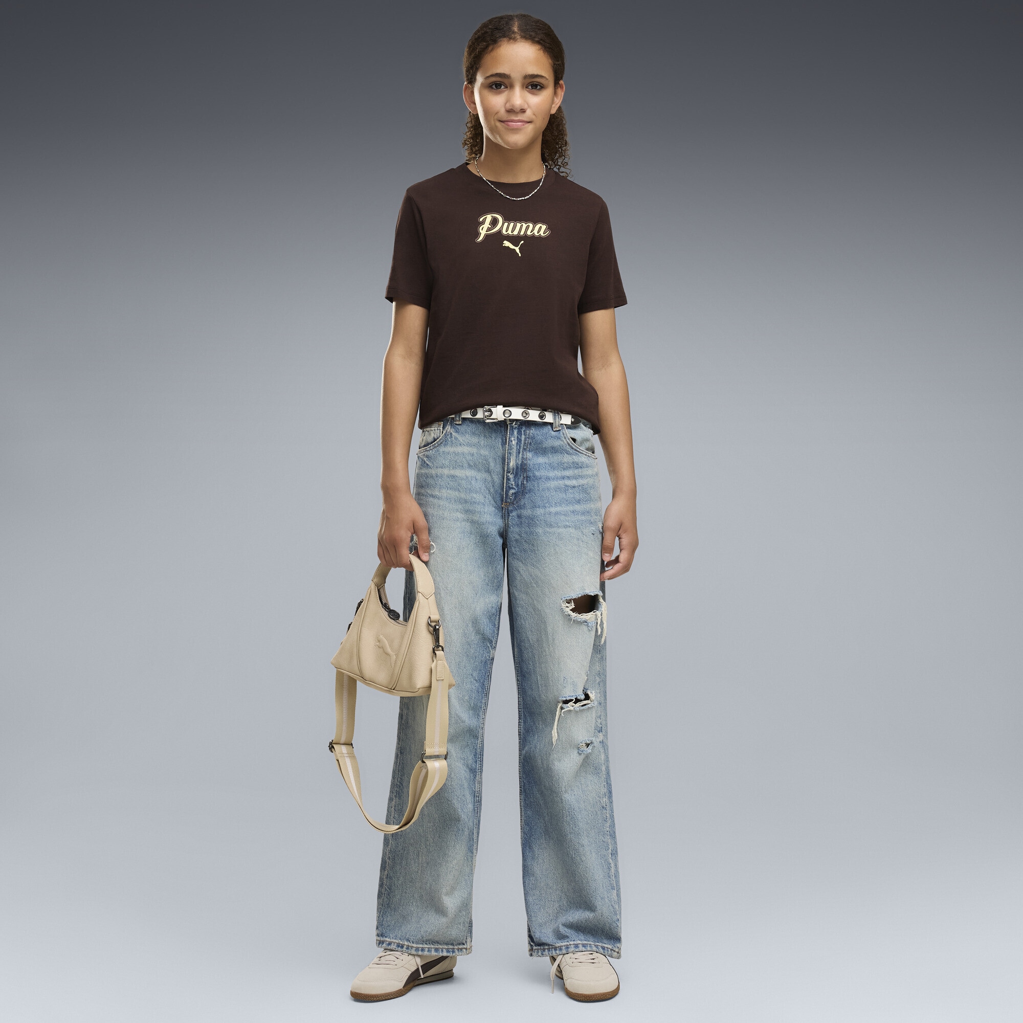 PUMA T-Shirt »Essentials Script Glitter T-Shirt Mädchen«