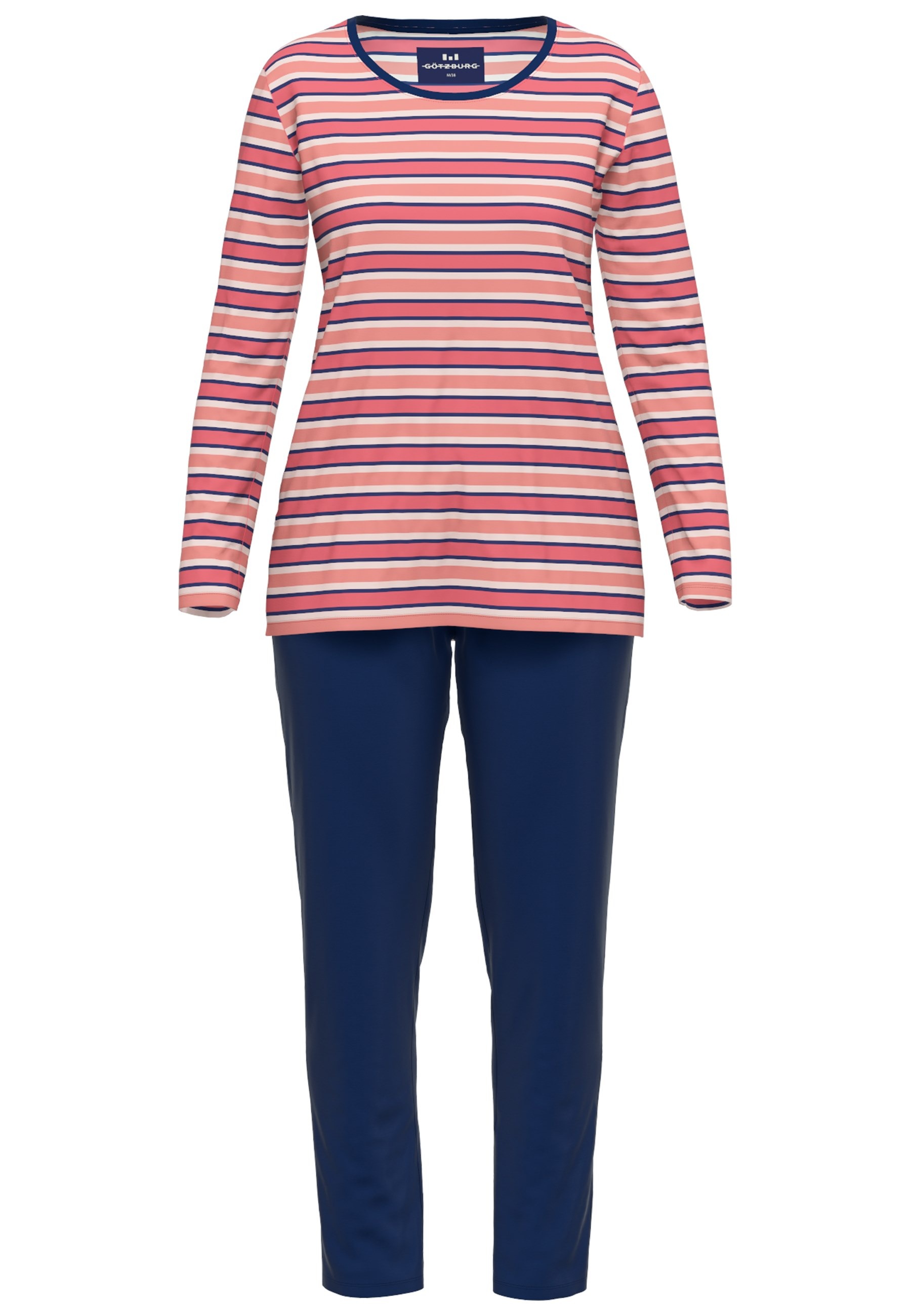 GÖTZBURG Pyjama, Langarm, Rundhalsausschnitt, Oberteil gestreift günstig online kaufen