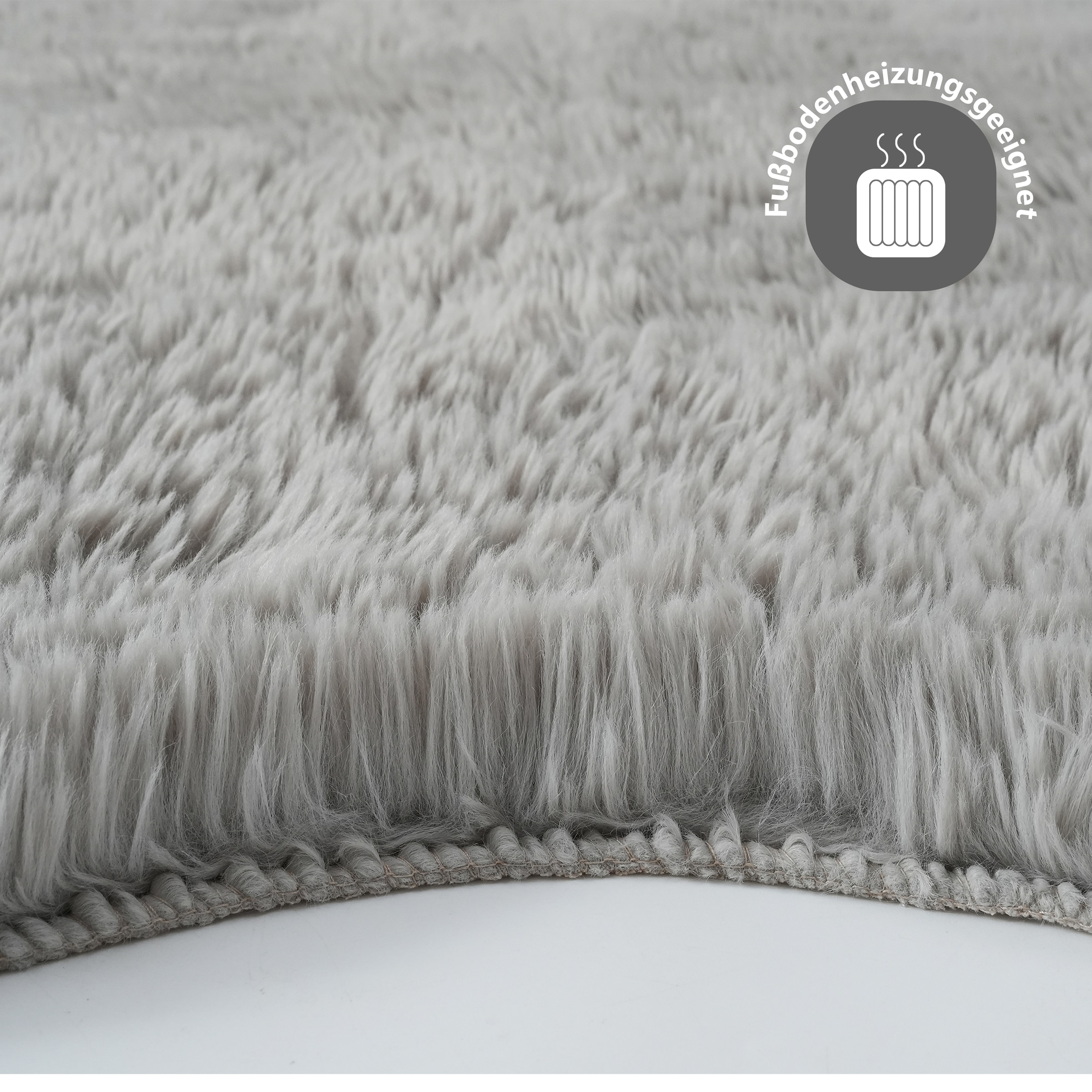 OTTO home Hochflor-Teppich »Mollin, Fellform, leichter Glanz« rechteckig 30 mm Höhe Kunstfell, Fellimitat, waschbar, flauschig, weich, Wohnzimmer