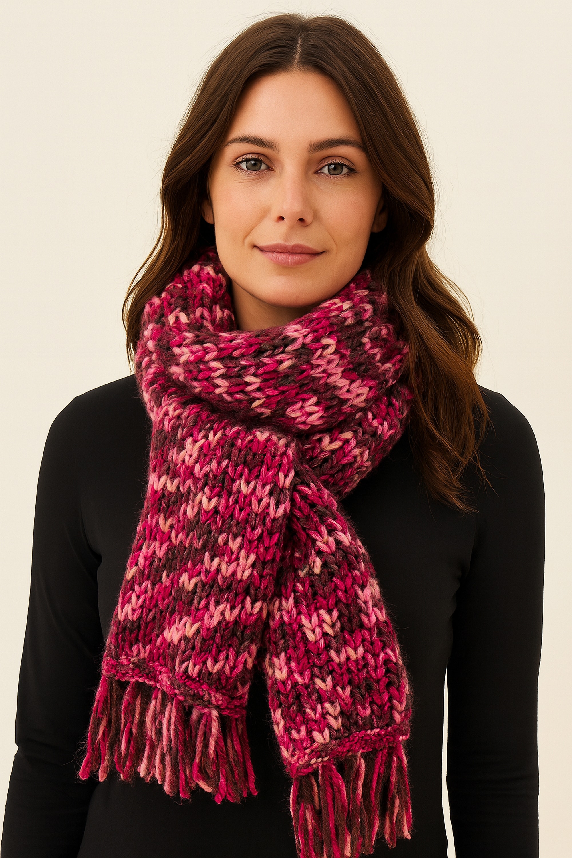 COLLEZIONE ALESSANDRO Wollschal »Lanea« 1 Stk. grob gestrickt mit Fransen