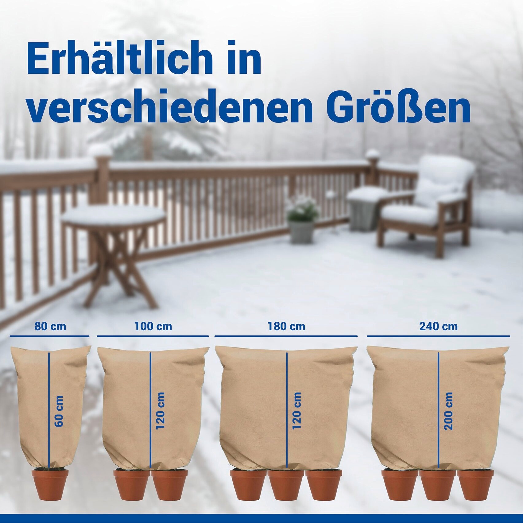 Maximex Winterschutzhaube »Pflanzenschutz-Vlies, 180x120 cm« reißfestes Vlies, mit Reißverschluss und Zugband, BxH: 180x120 cm