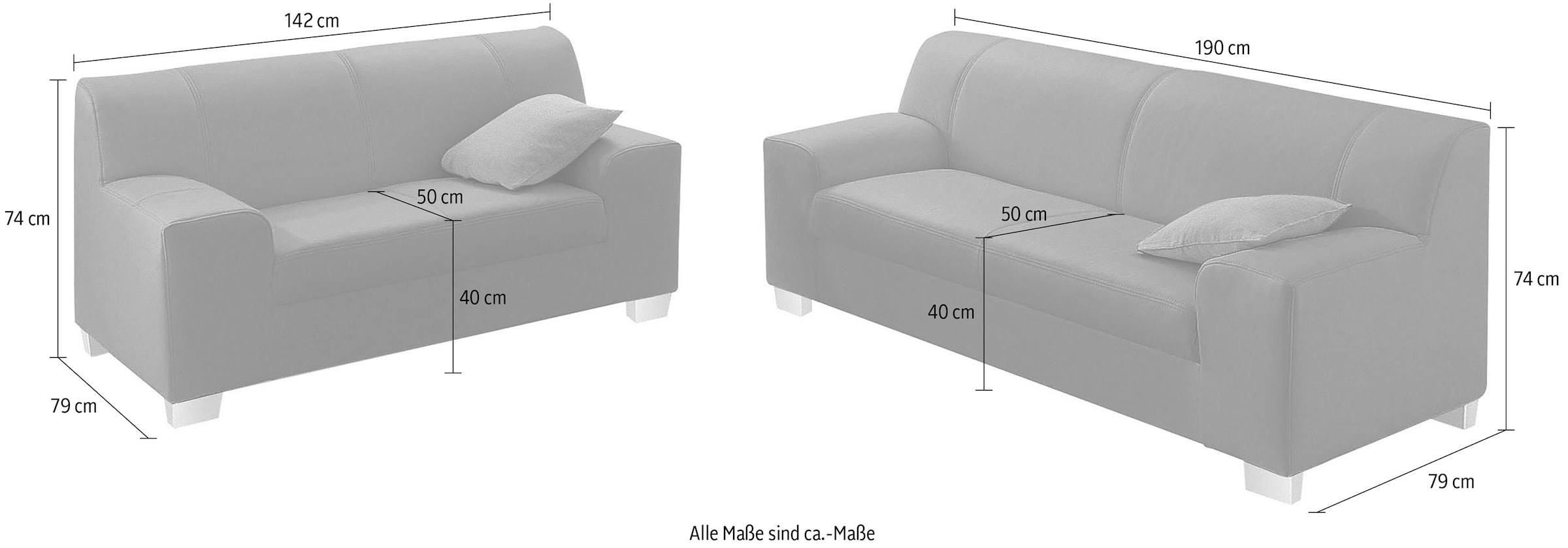 DOMO collection Polstergarnitur »Amando«, (Spar-Set), bestehend aus 2er- und 3er-Sofa