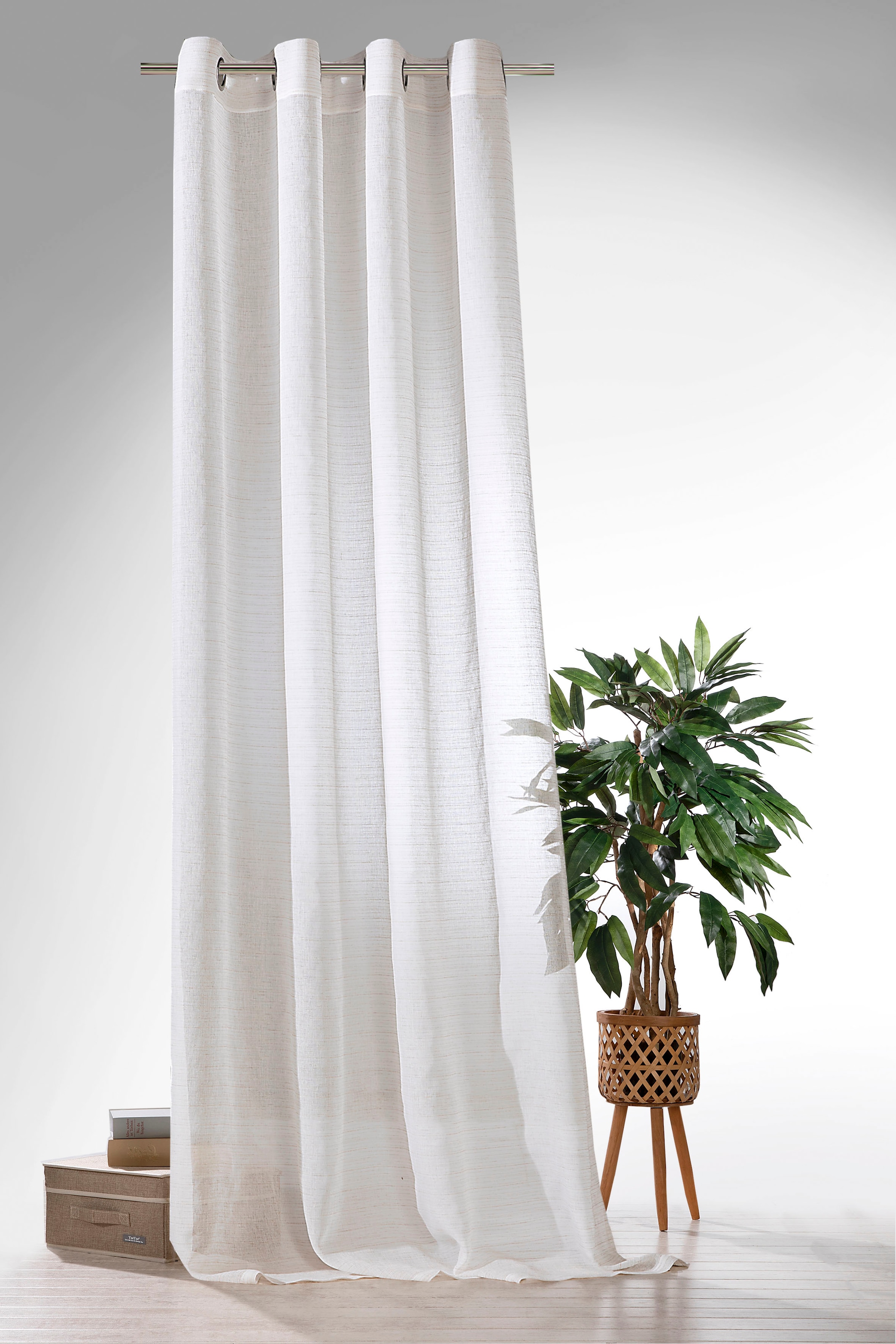 Weckbrodt Vorhang "Natural Chic" Ösen 1 Stk. tlg. Leinen-Optik, Webstreifen günstig online kaufen