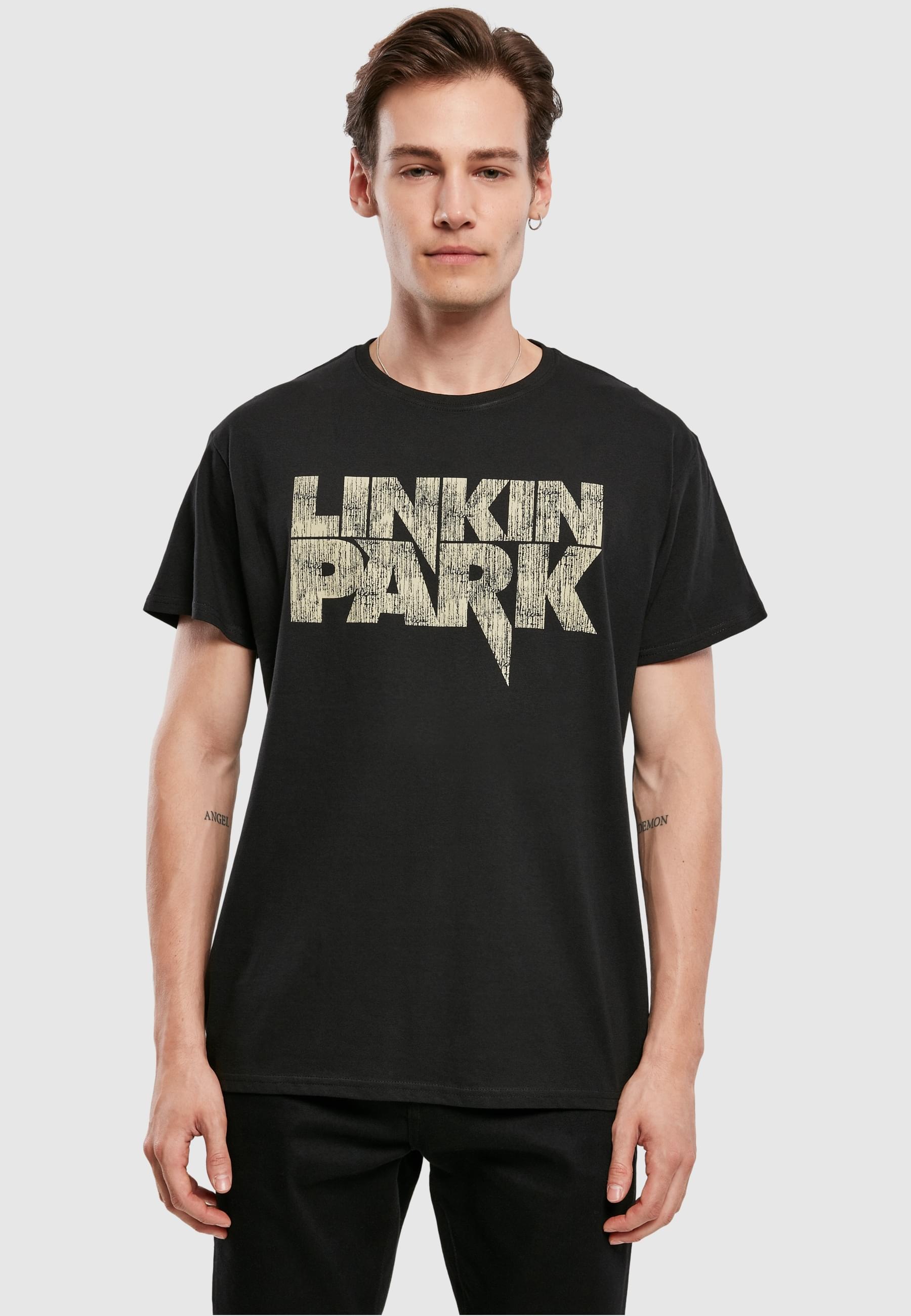 Merchcode Kurzarmshirt »Merchcode Herren Linkin Park Distressed Logo Tee«, (1 tlg.)
